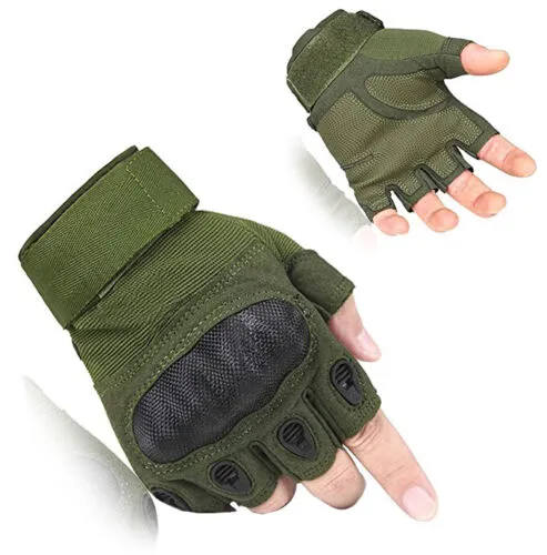 Men Hard Knuckle Fingerless Tactical Glove