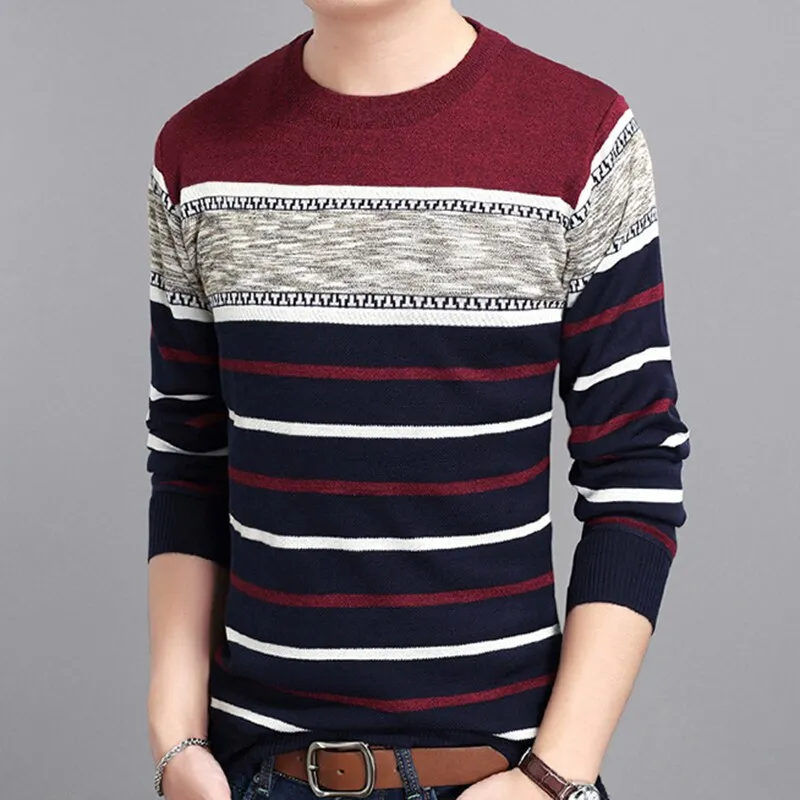 Men  Slim-fit Fashion Polo Sweater