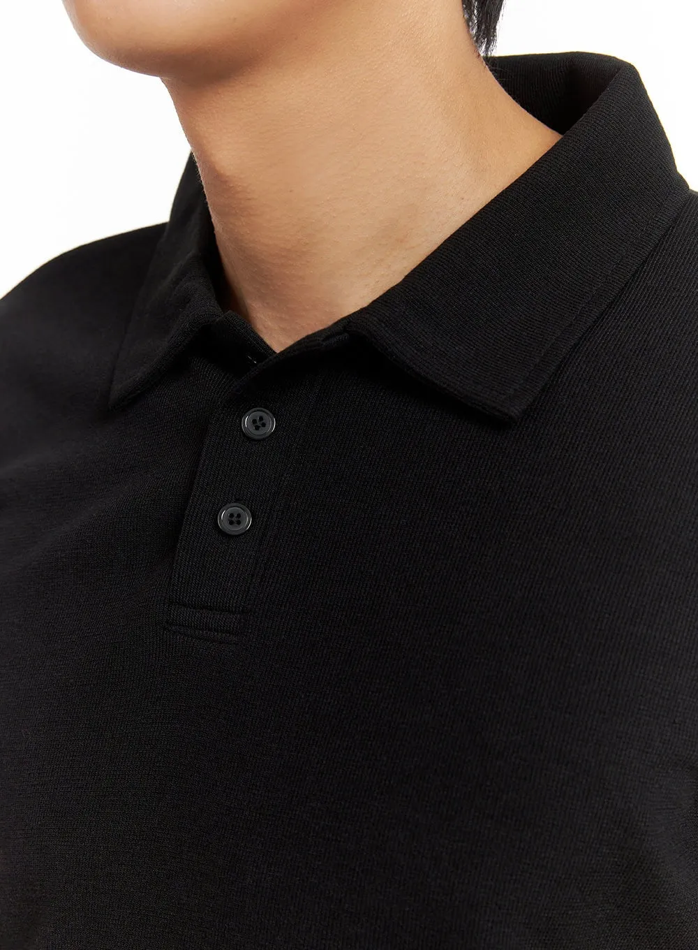 Men's Basic Short Sleeve Polo Shirt (Black) IY424