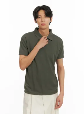 Men's Basic Short Sleeve Polo Shirt (Dark Green) IY416