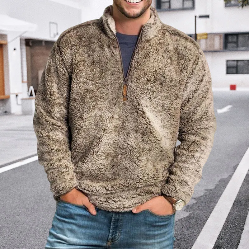 Men's Casual Loose Stand Collar Thickened Sweatshirt