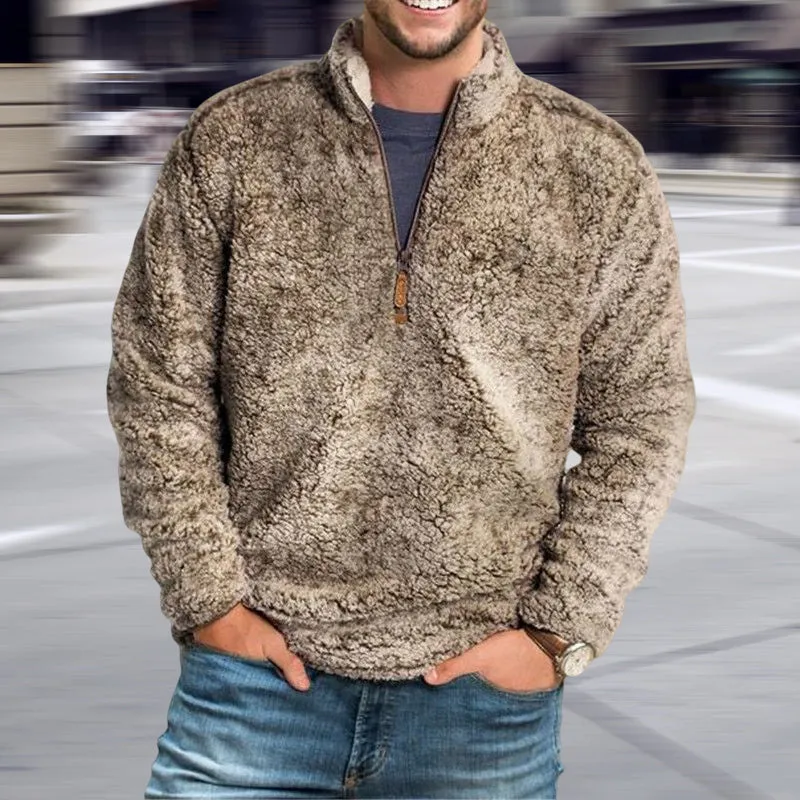 Men's Casual Loose Stand Collar Thickened Sweatshirt