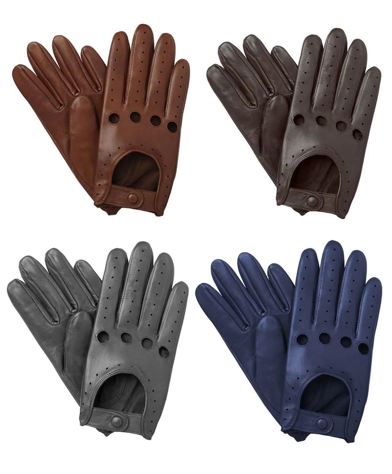 Men's Driving Leather Gloves 4 Hole