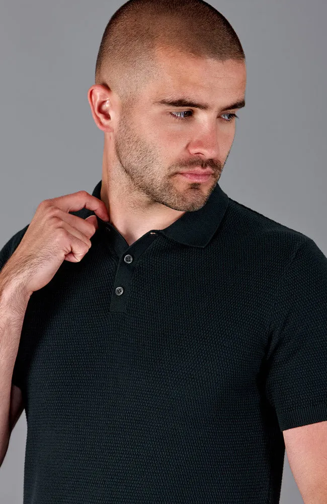 Mens Lightweight 100% Cotton Tuck Stitch Polo Shirt