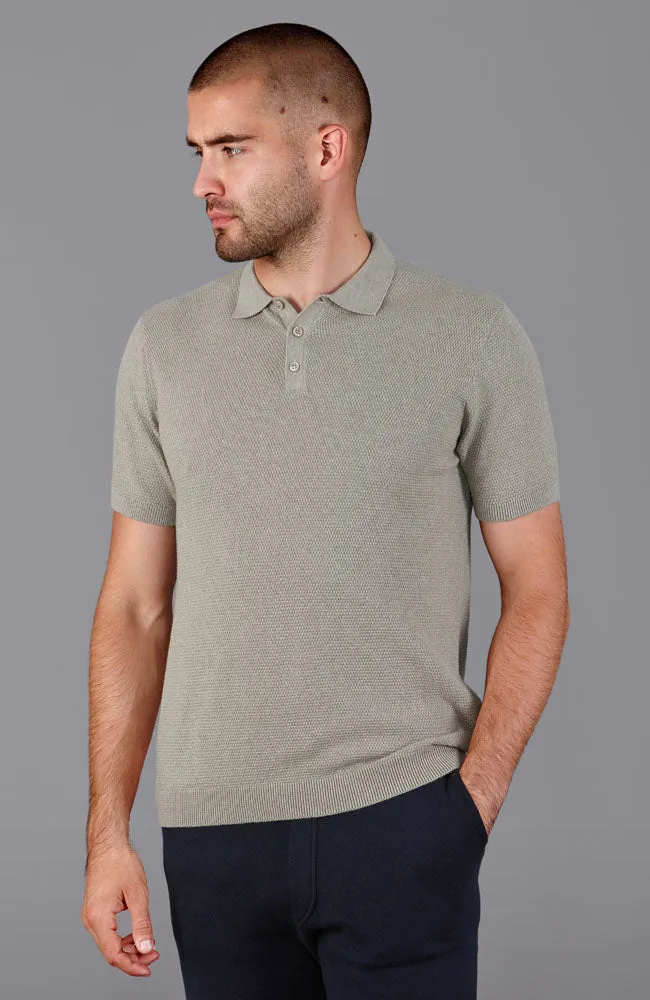 Mens Lightweight 100% Cotton Tuck Stitch Polo Shirt