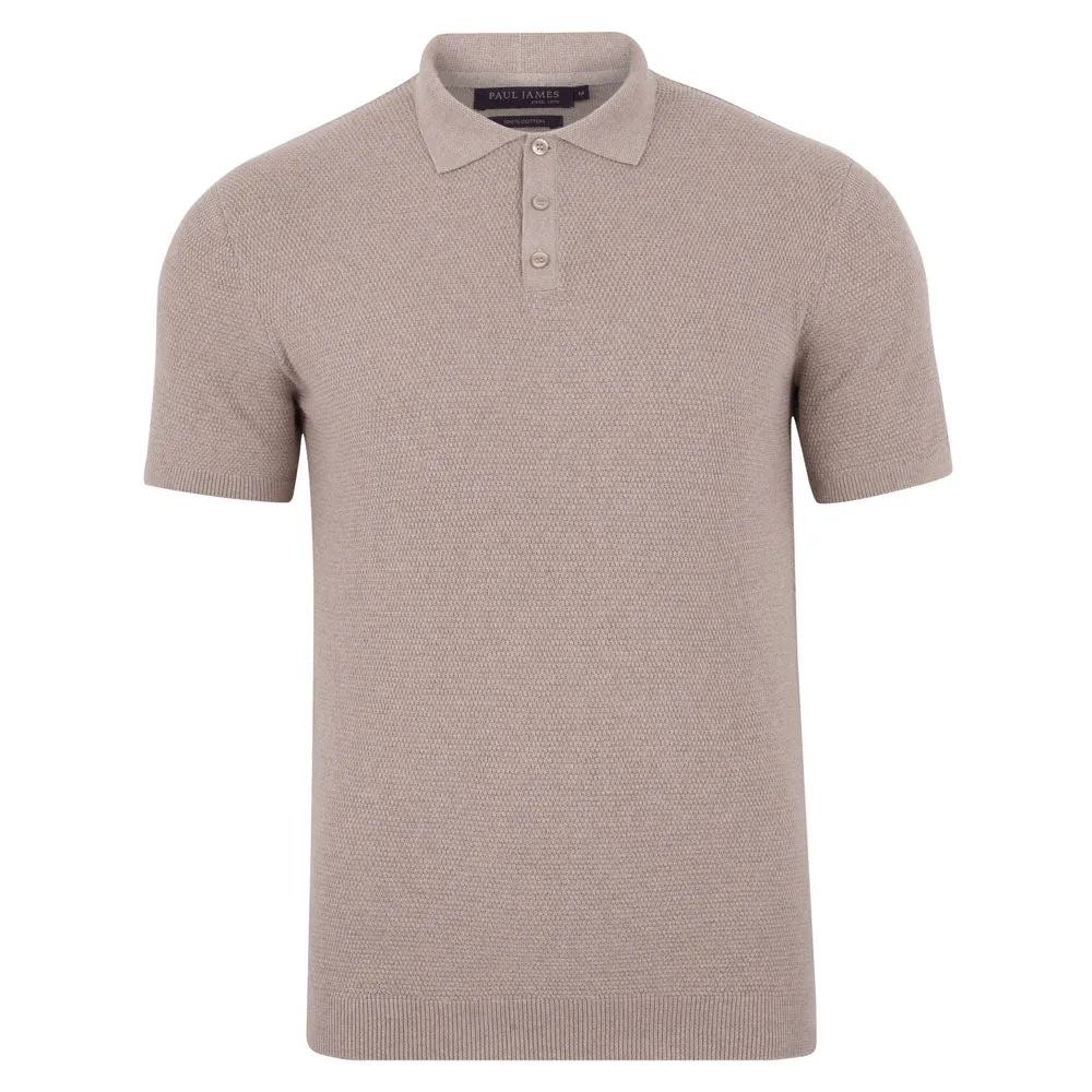 Mens Lightweight 100% Cotton Tuck Stitch Polo Shirt