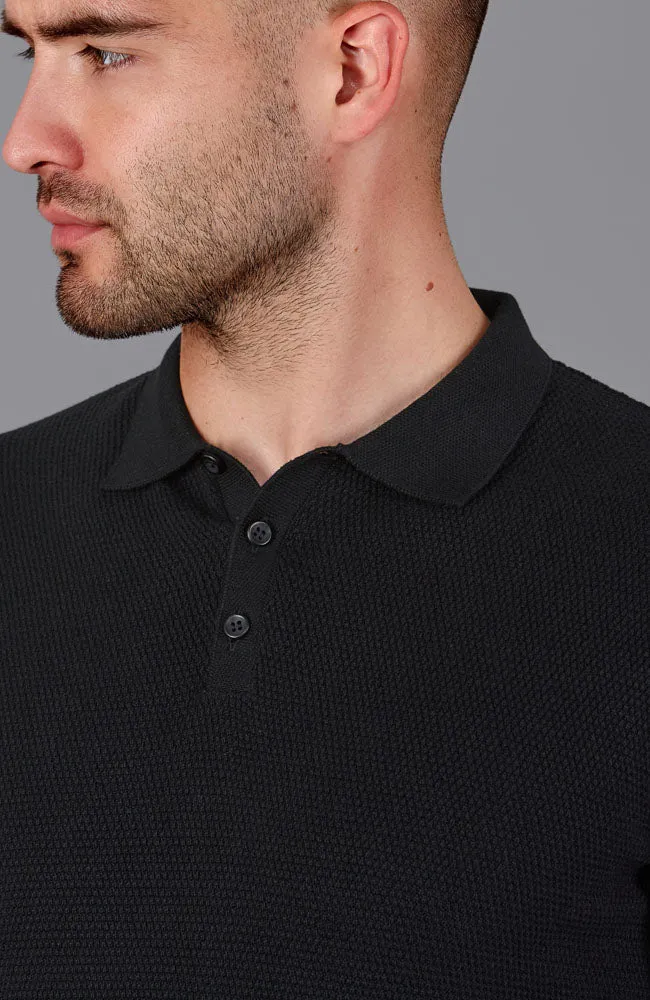 Mens Lightweight 100% Cotton Tuck Stitch Polo Shirt