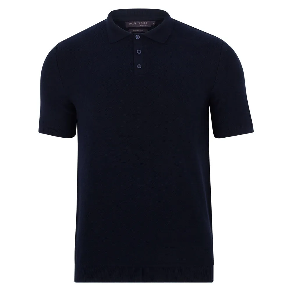 Mens Lightweight 100% Cotton Tuck Stitch Polo Shirt