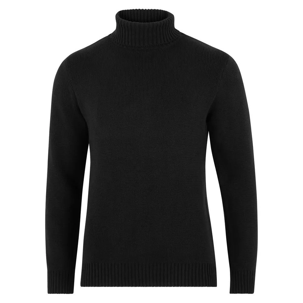 Mens Midweight Cotton Fitted Submariner Roll Neck Jumper