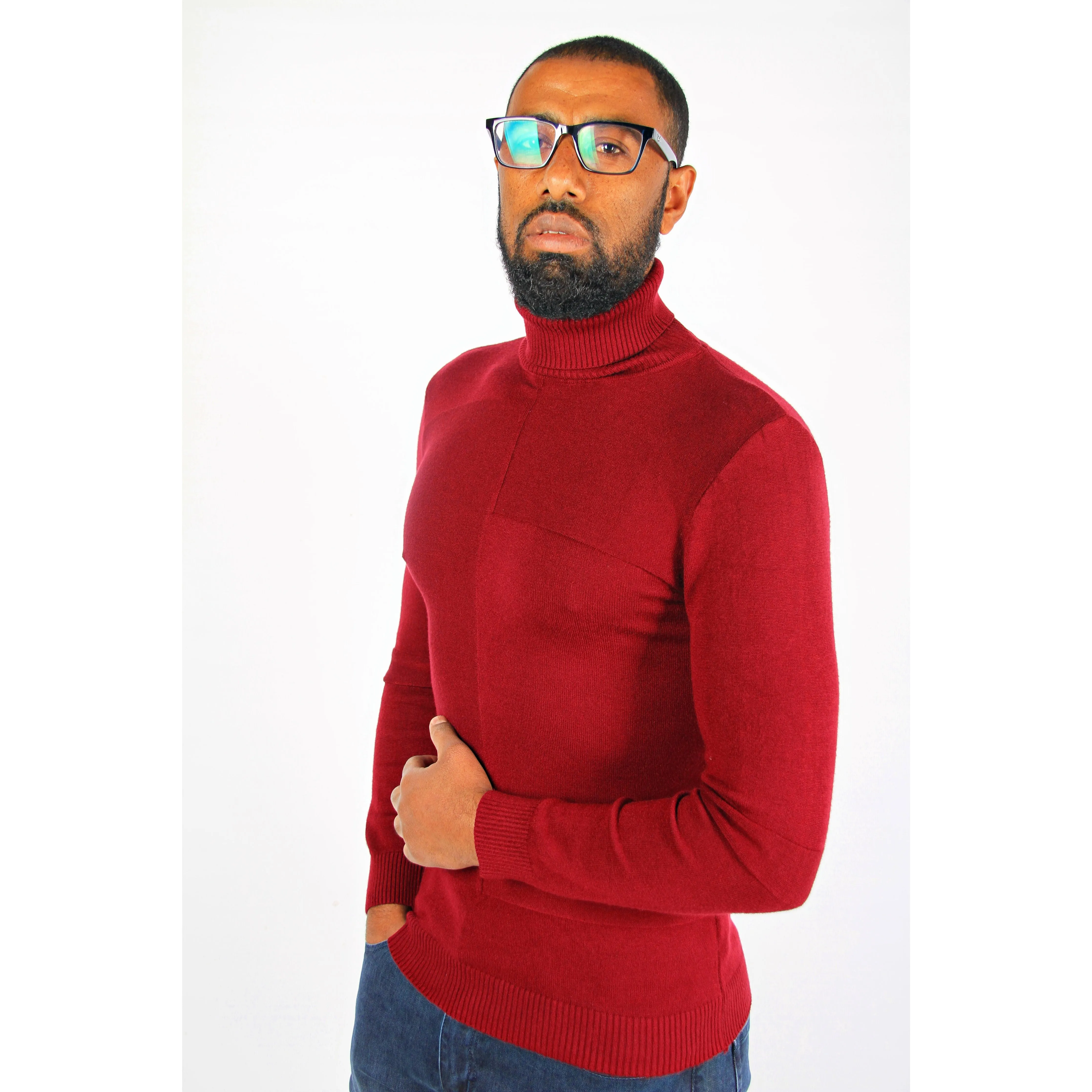 Men's Polo Neck Sweater.