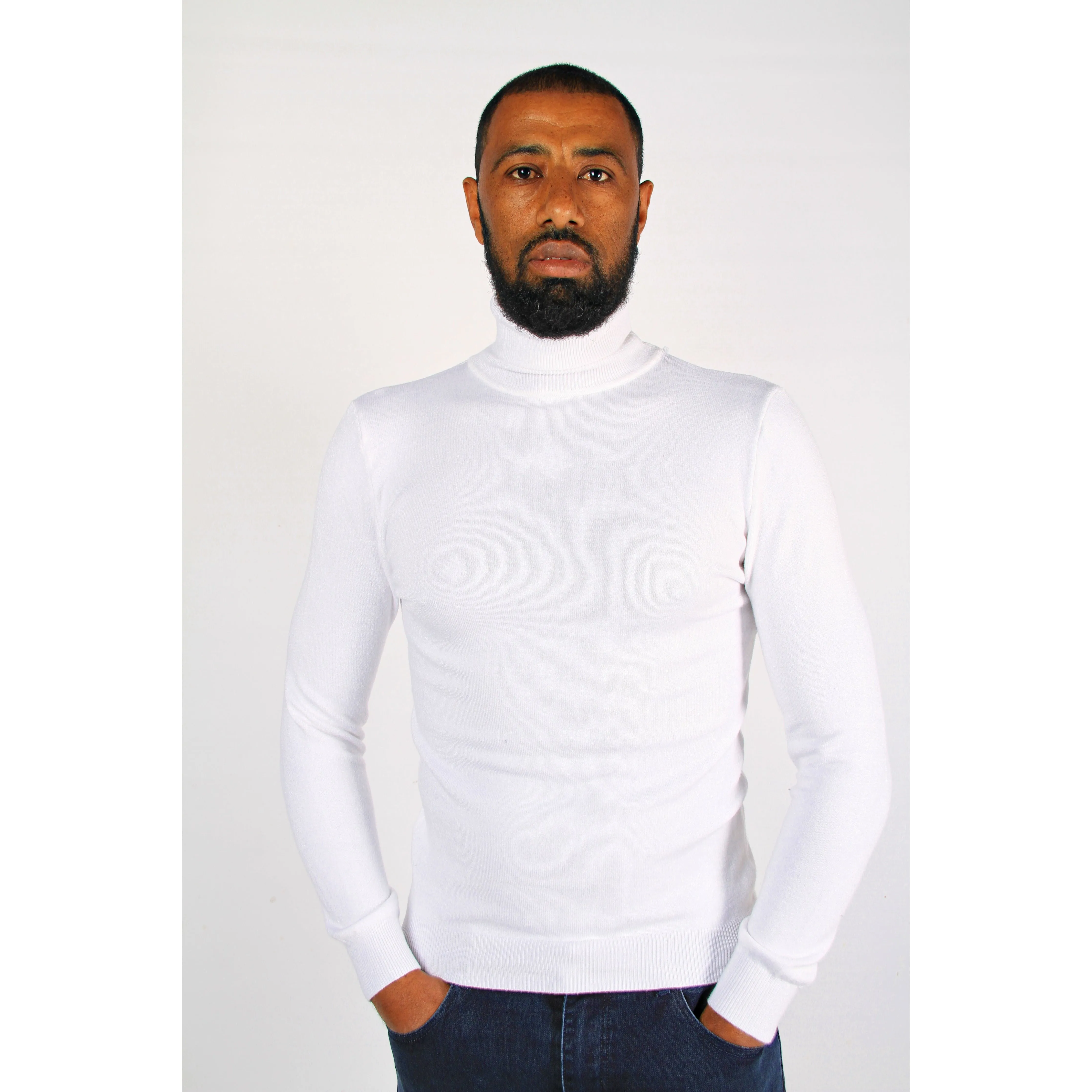 Men's Polo Neck Sweater.