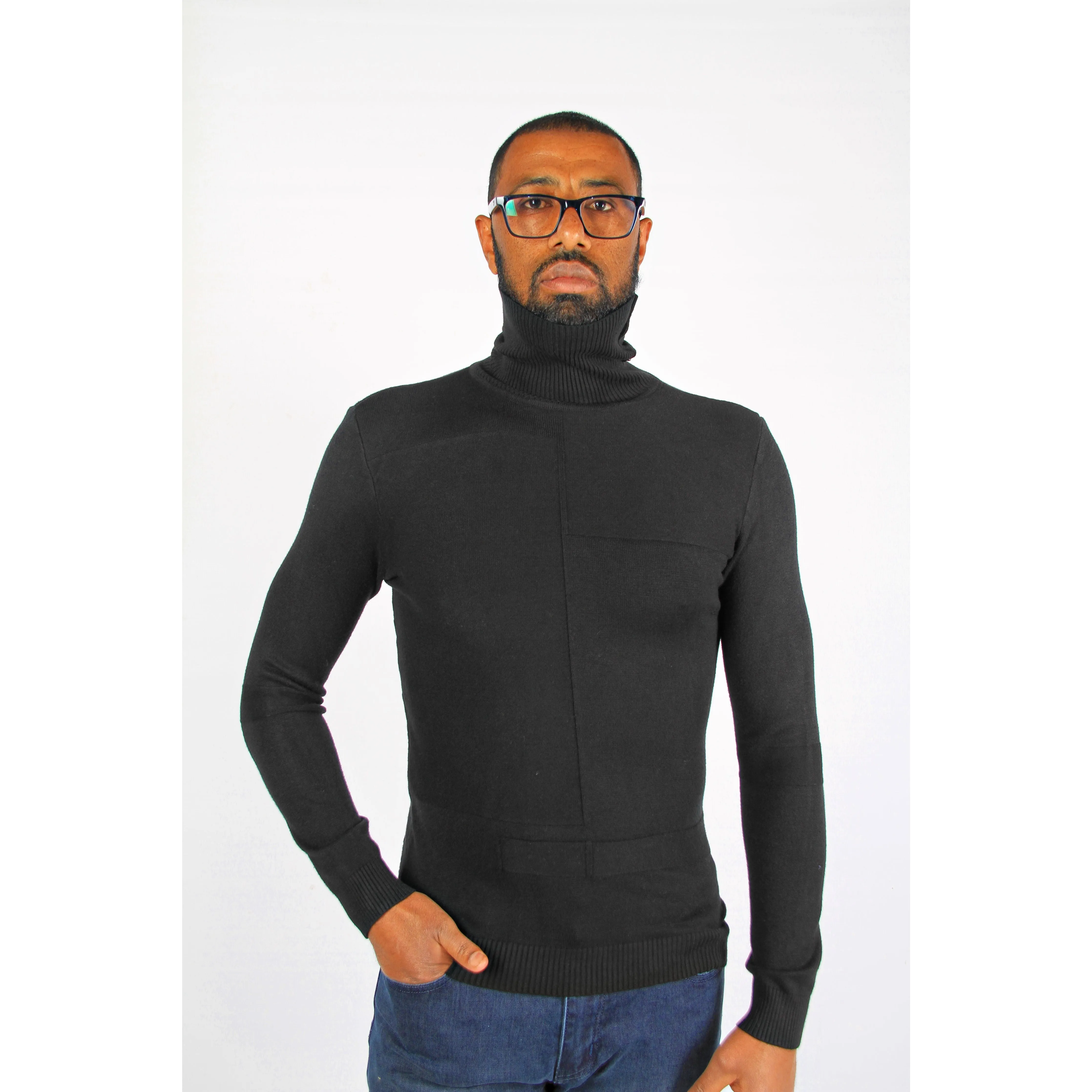 Men's Polo Neck Sweater.