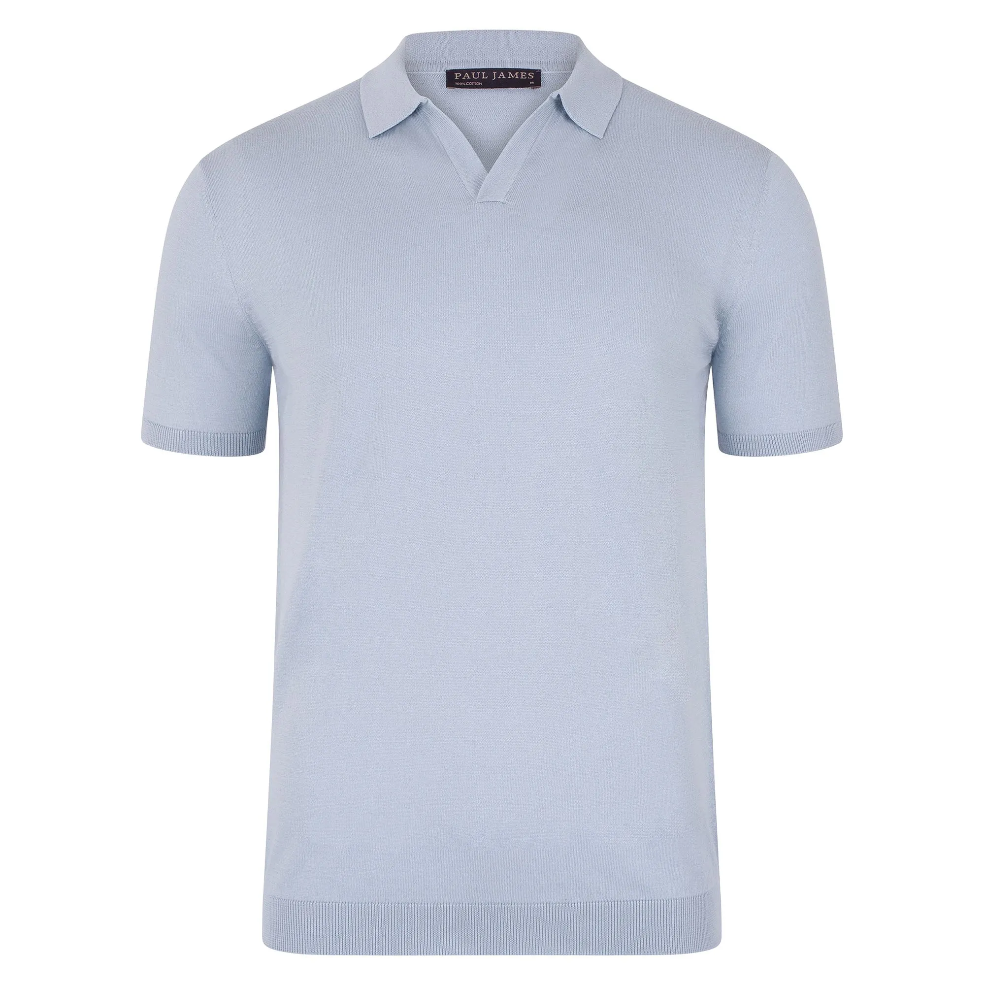 Mens Ultra Fine Cotton Buttonless Polo Shirt