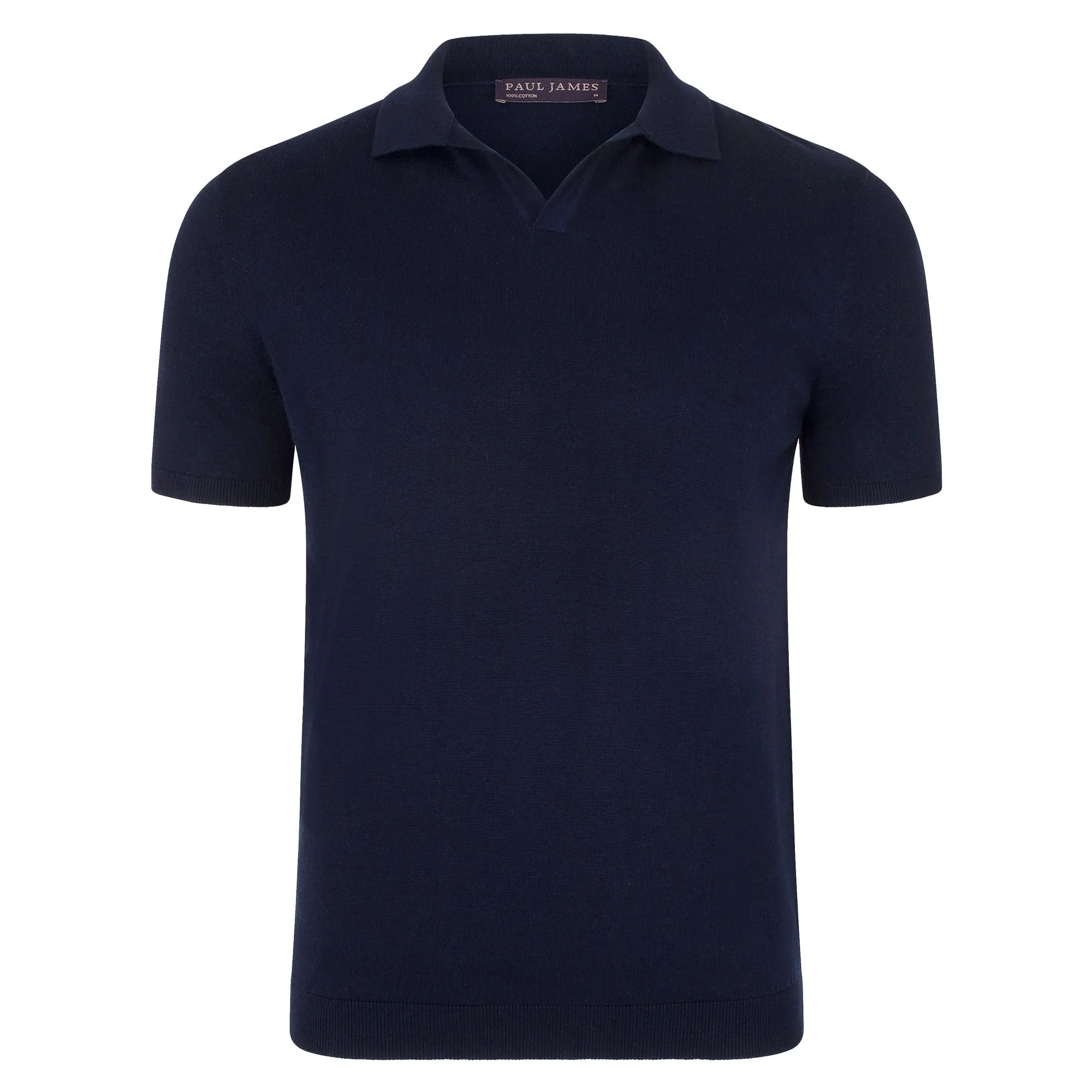 Mens Ultra Fine Cotton Buttonless Polo Shirt