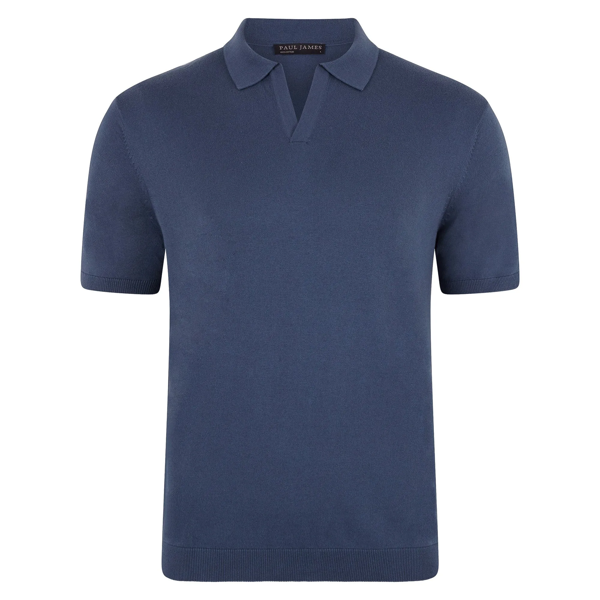 Mens Ultra Fine Cotton Buttonless Polo Shirt