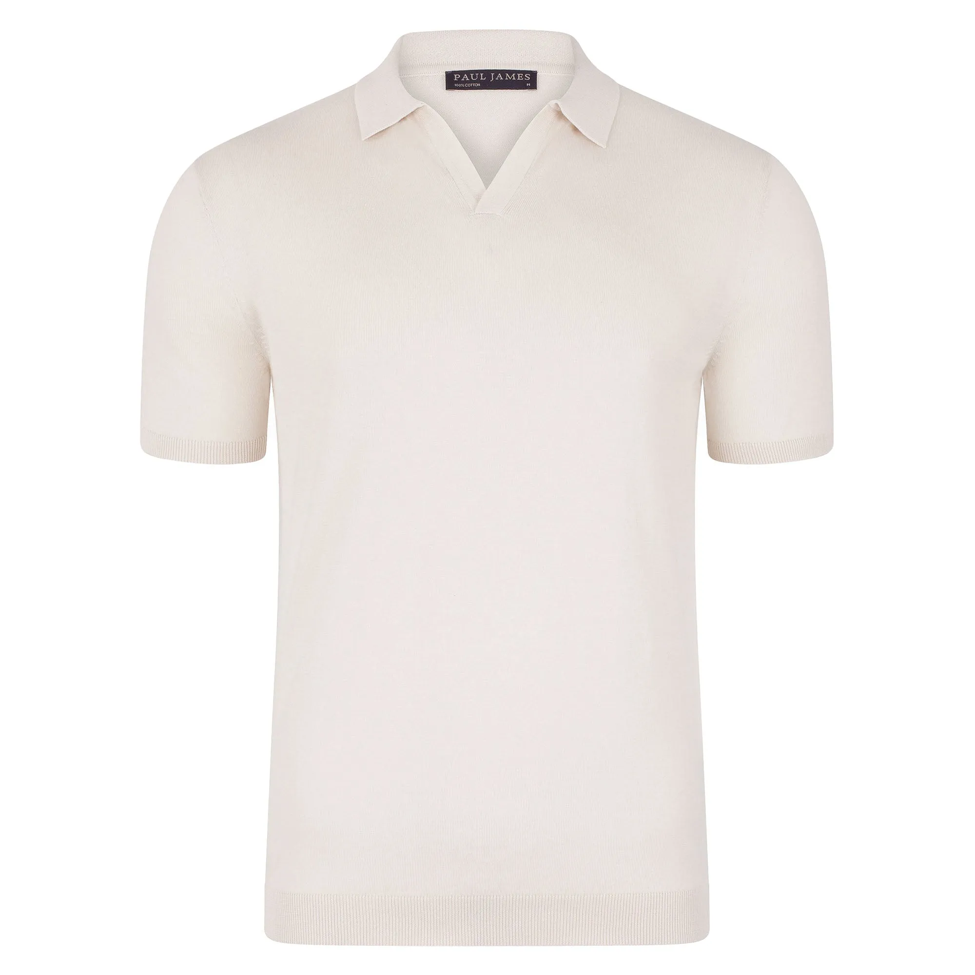 Mens Ultra Fine Cotton Buttonless Polo Shirt