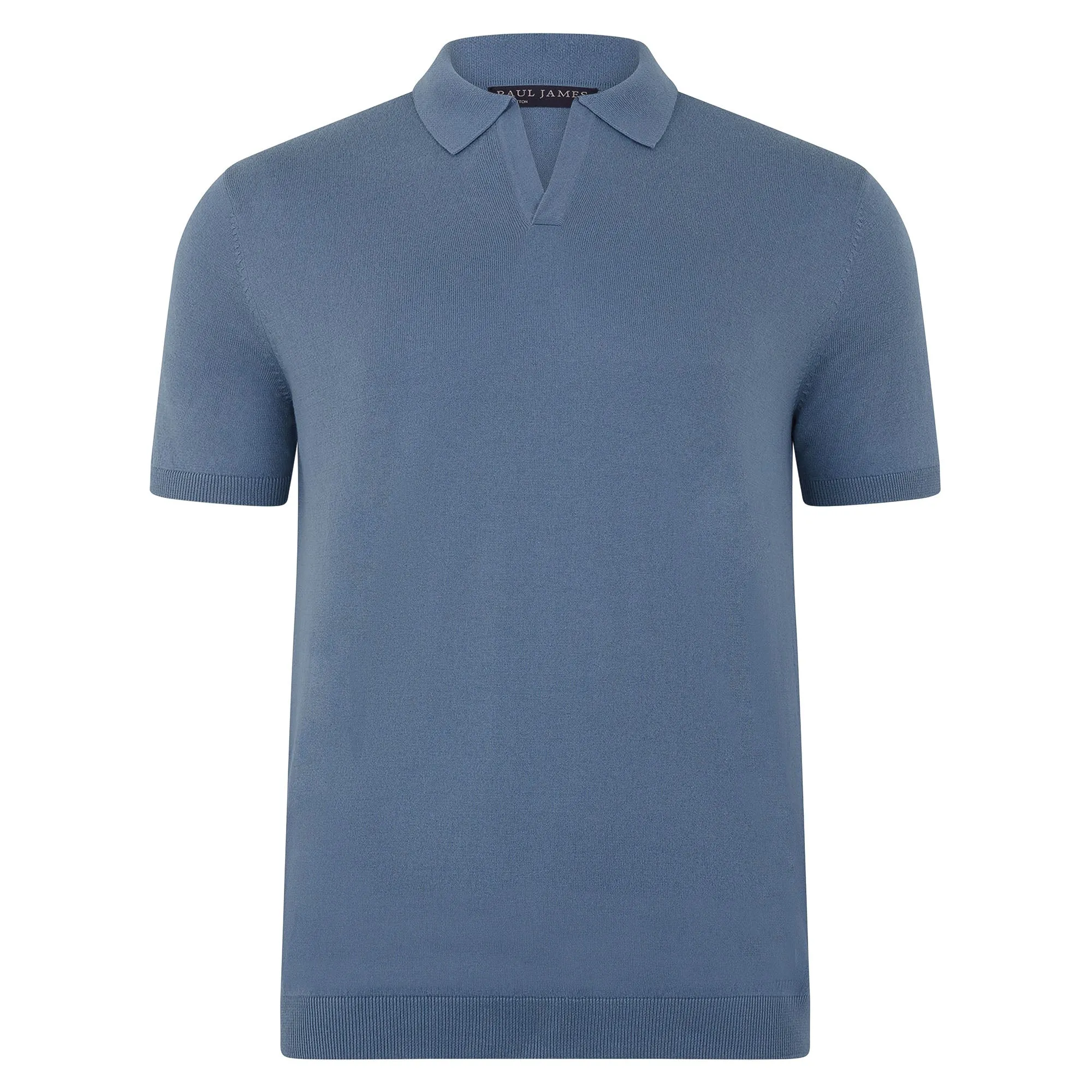 Mens Ultra Fine Cotton Buttonless Polo Shirt