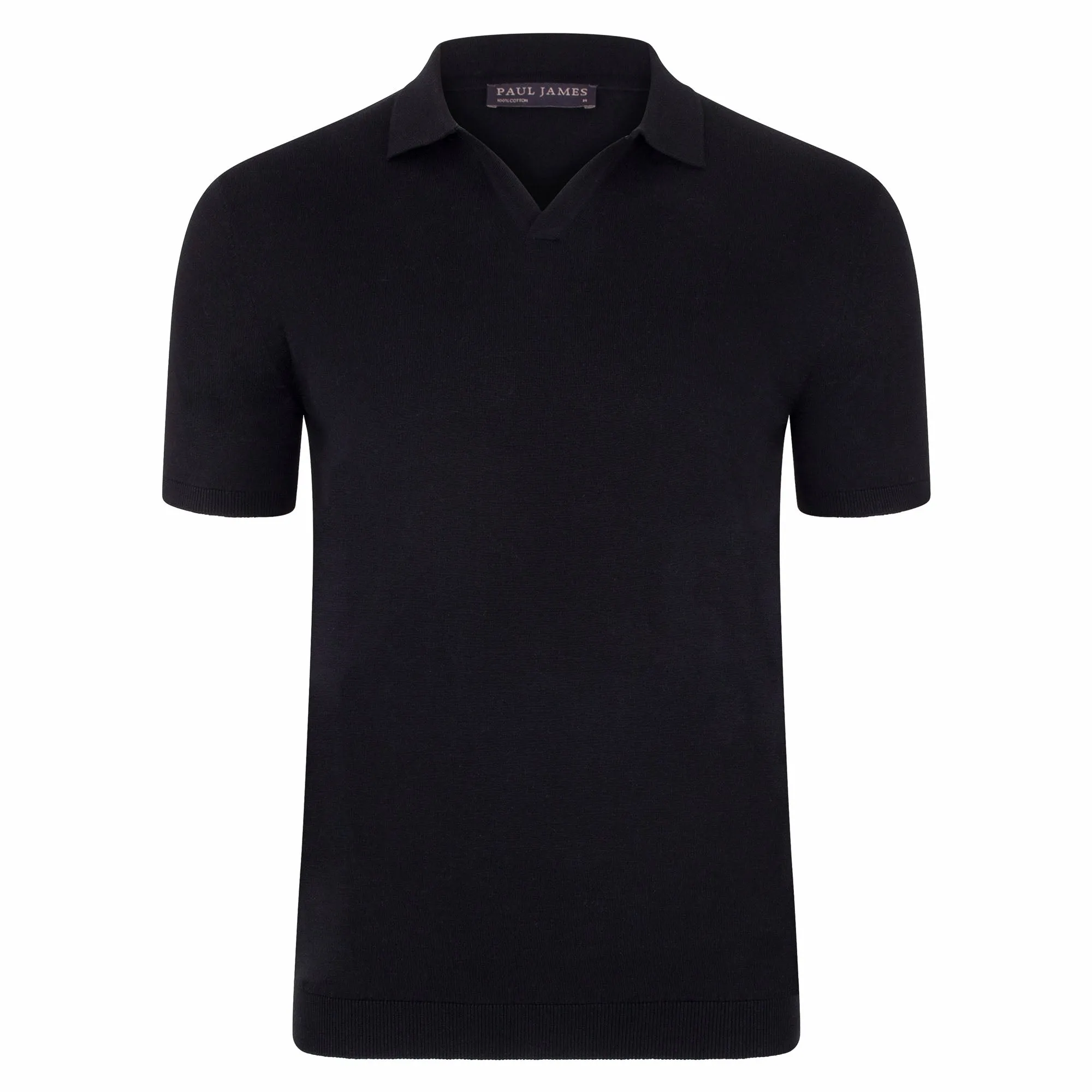 Mens Ultra Fine Cotton Buttonless Polo Shirt