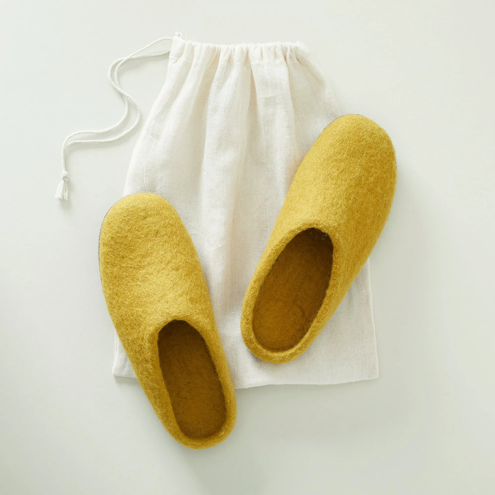 MITA Handmade Eco Felt Mule Slippers Suede Sole