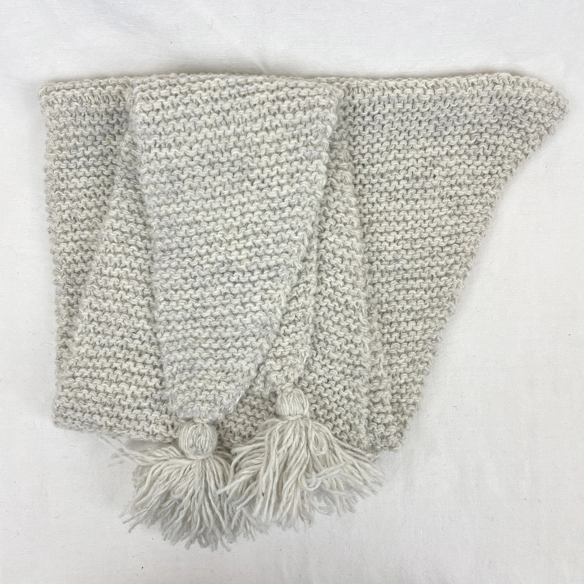 NARBU Triangle Wool Tassel Shawl Scarf (WS)