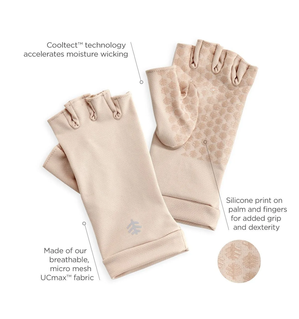 Ouray UV Fingerless Sun Gloves  |  Beige