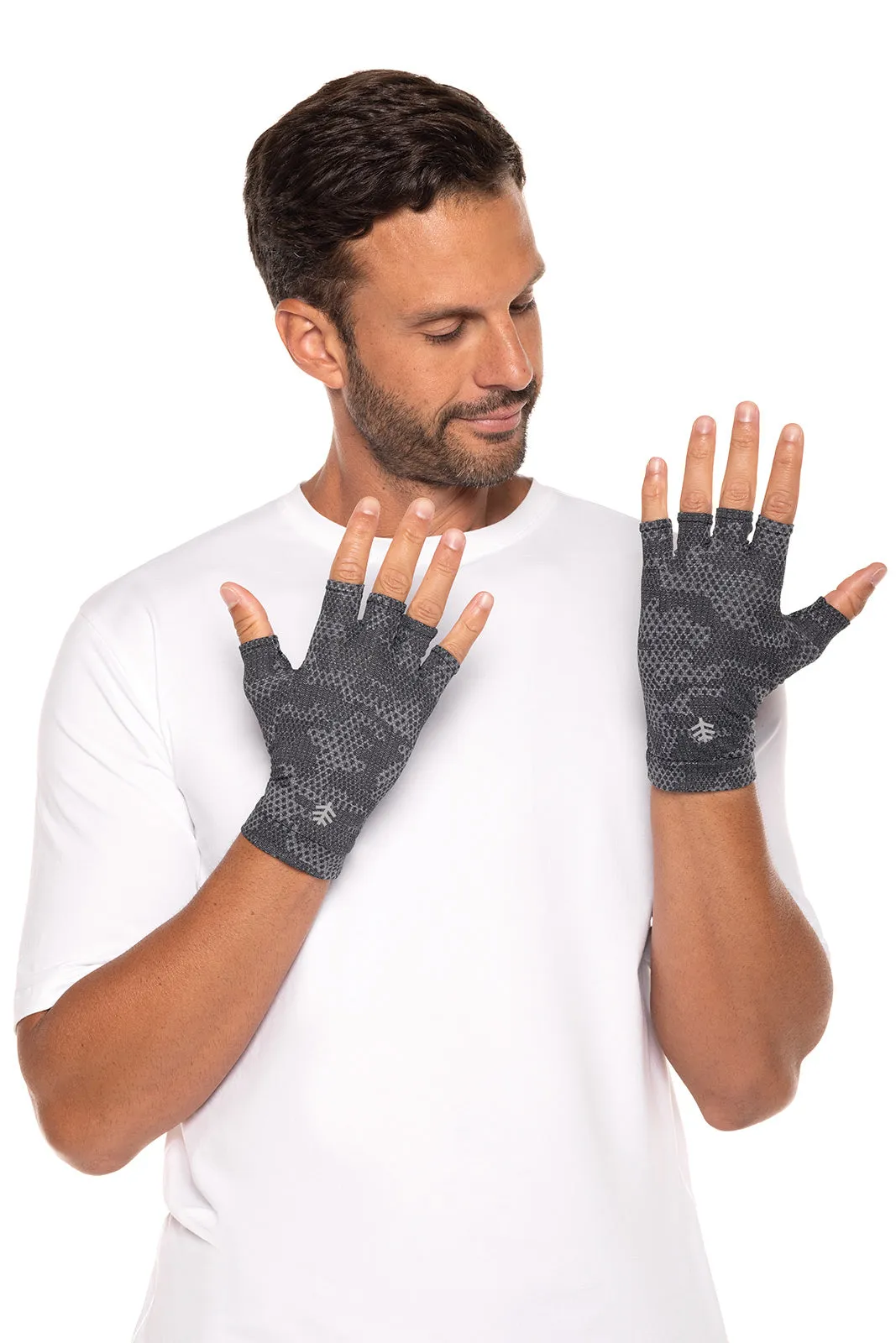 Ouray UV Fingerless Sun Gloves  |  Charcoal Coolibar Camo