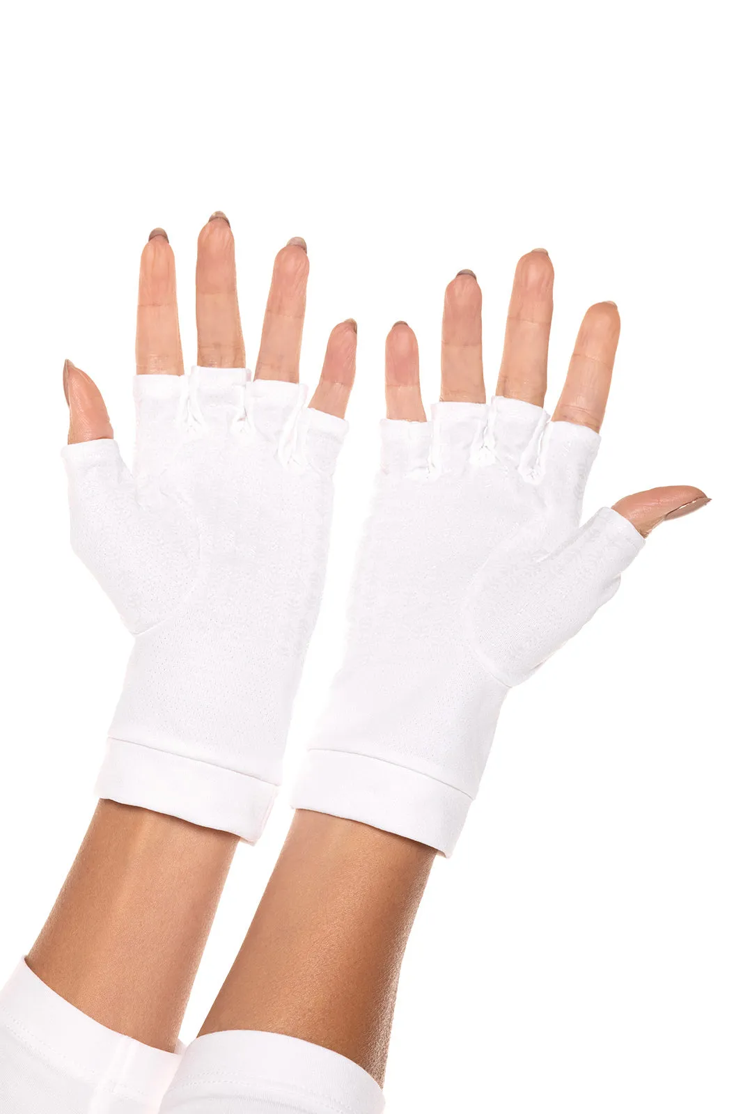 Ouray UV Fingerless Sun Gloves  |  White