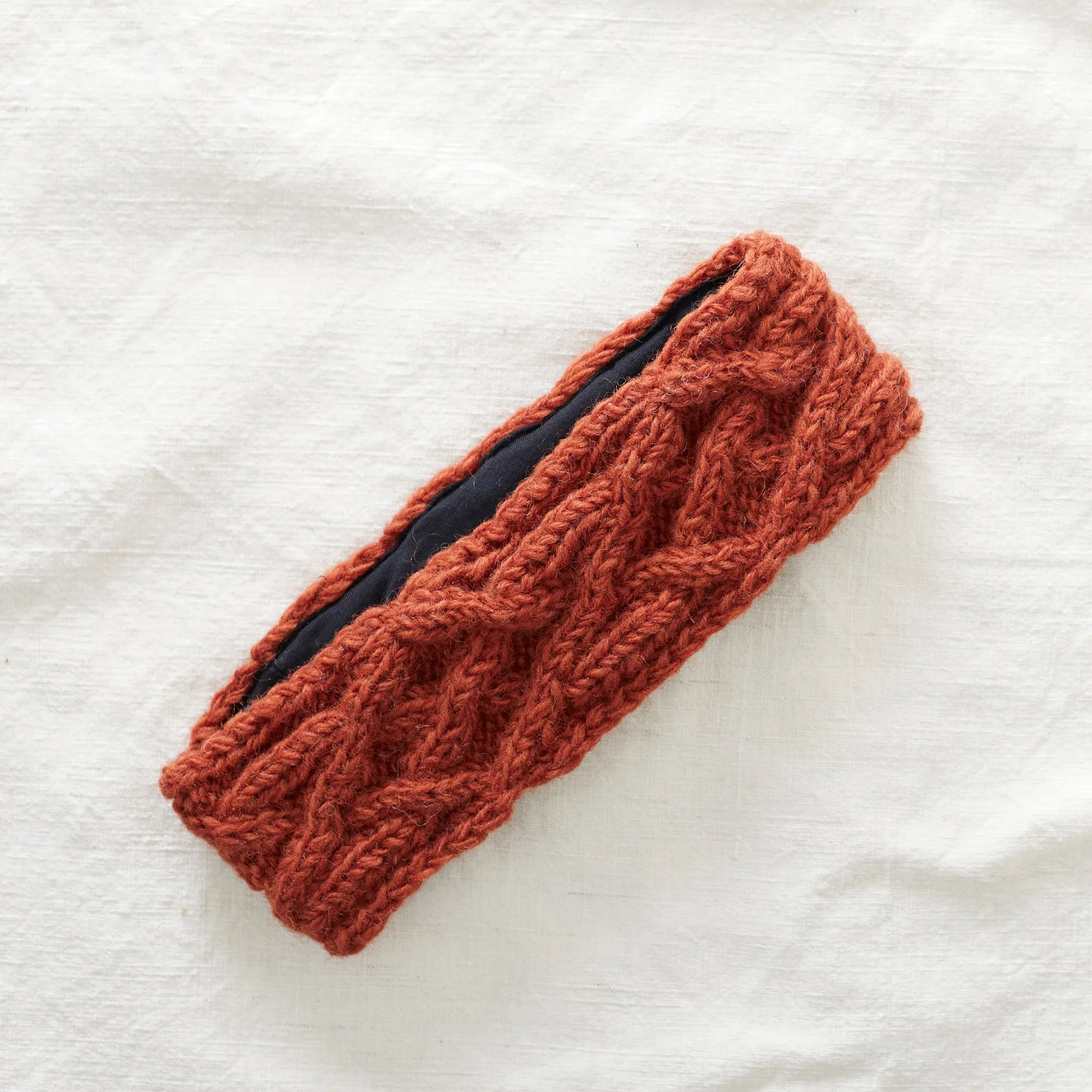 PESHA Cable Knit Wool Lined Earwarmer Headband (WS)