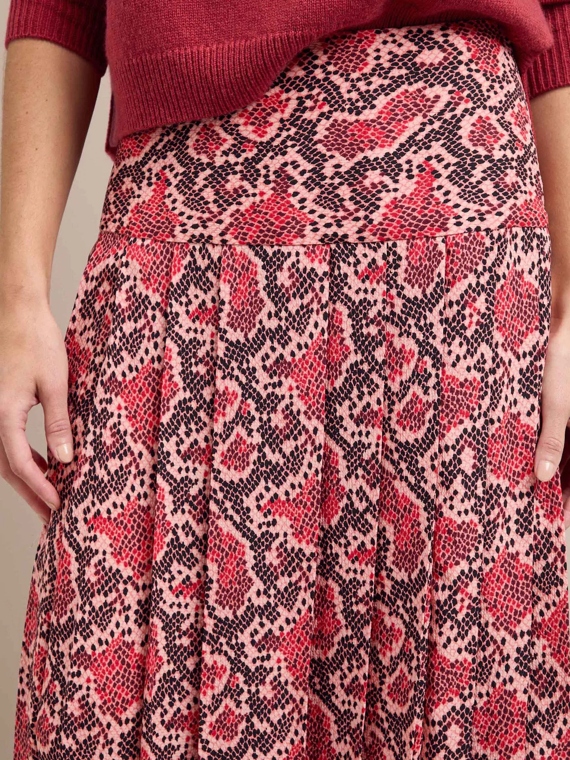 Pink snakeskin print Sienna maxi skirt