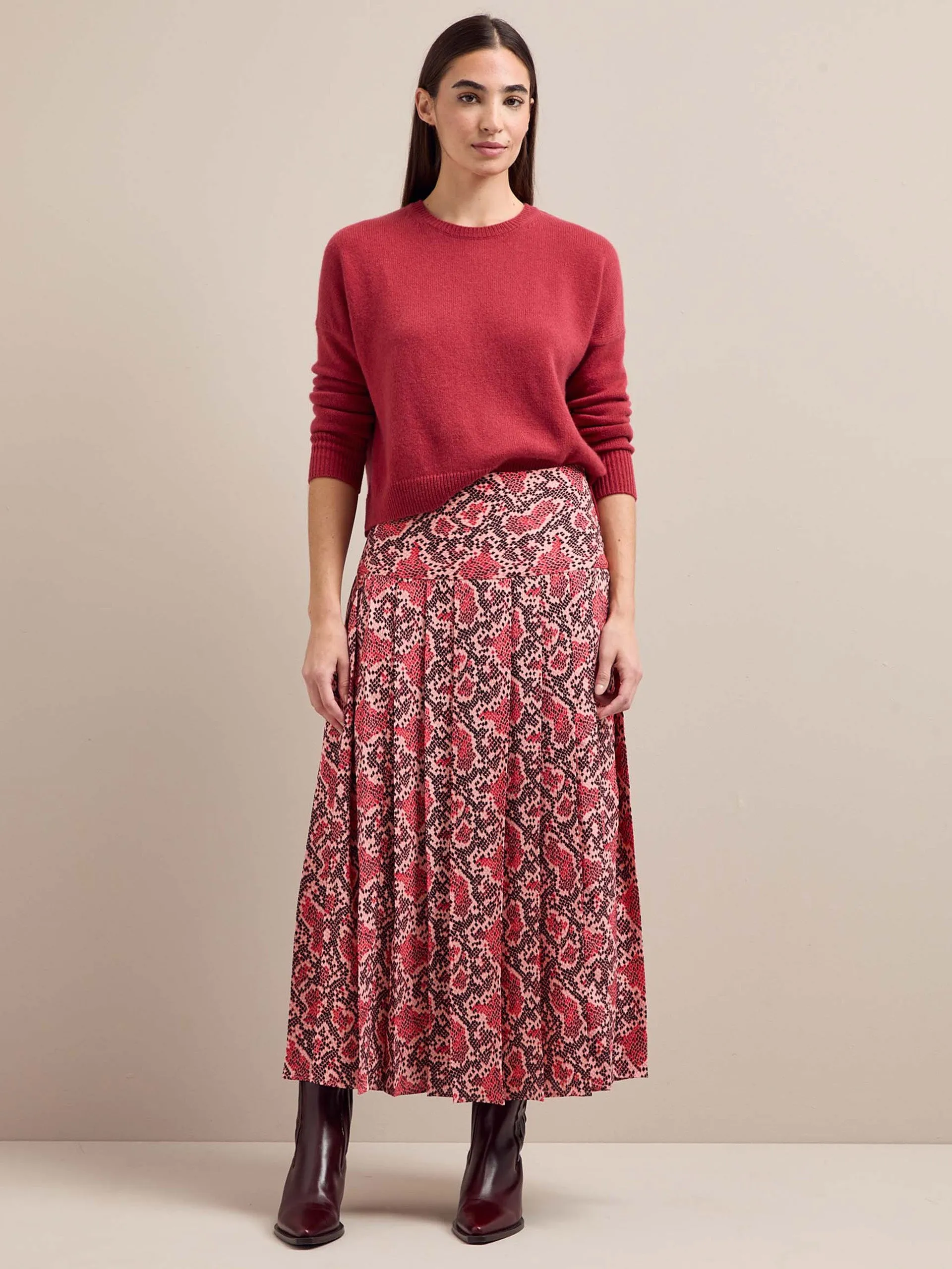 Pink snakeskin print Sienna maxi skirt