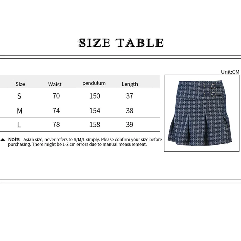 Plaid Printed High Waist Pleated Skirt