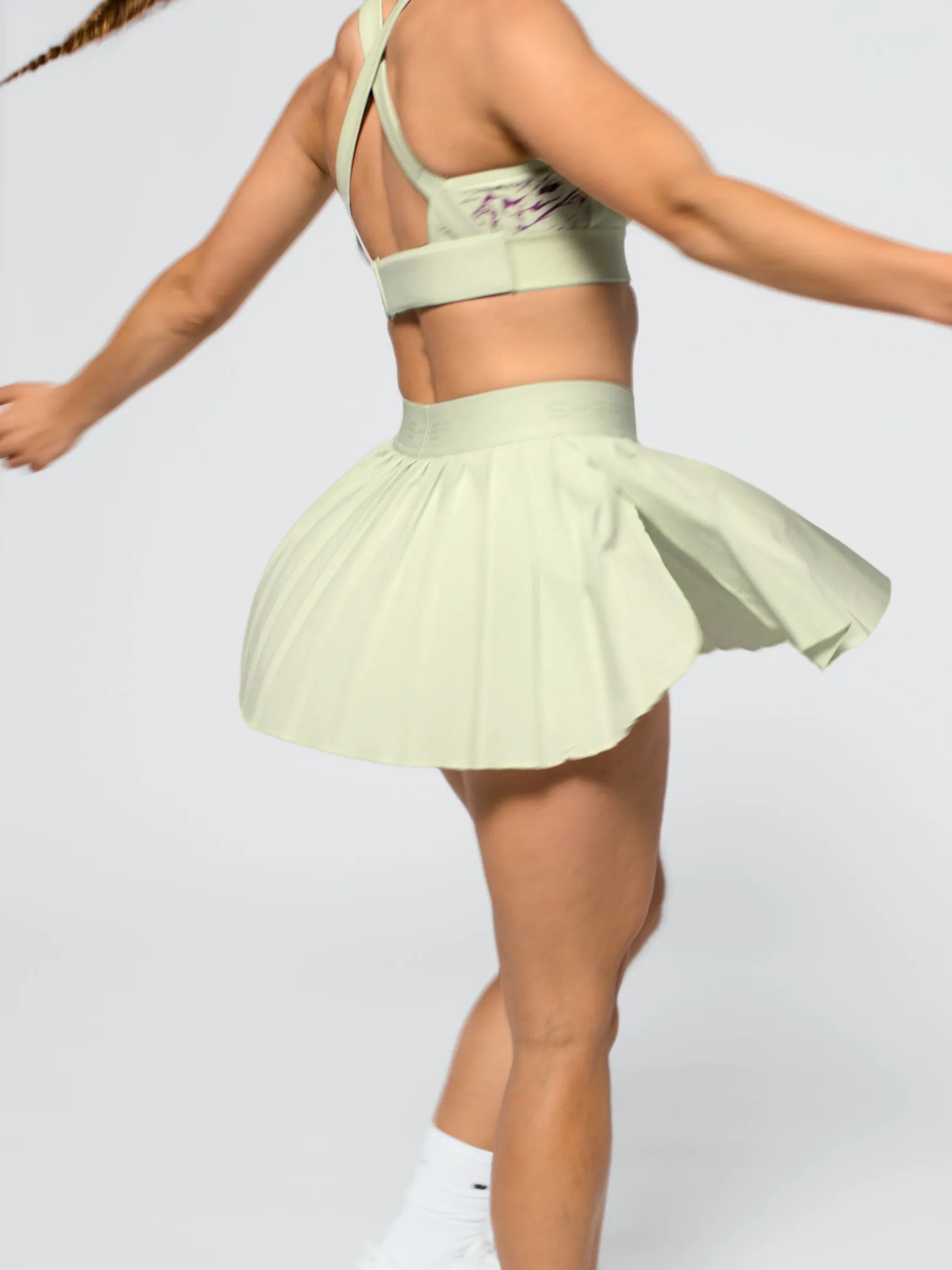 Pleated Skirt - Pastel Lime