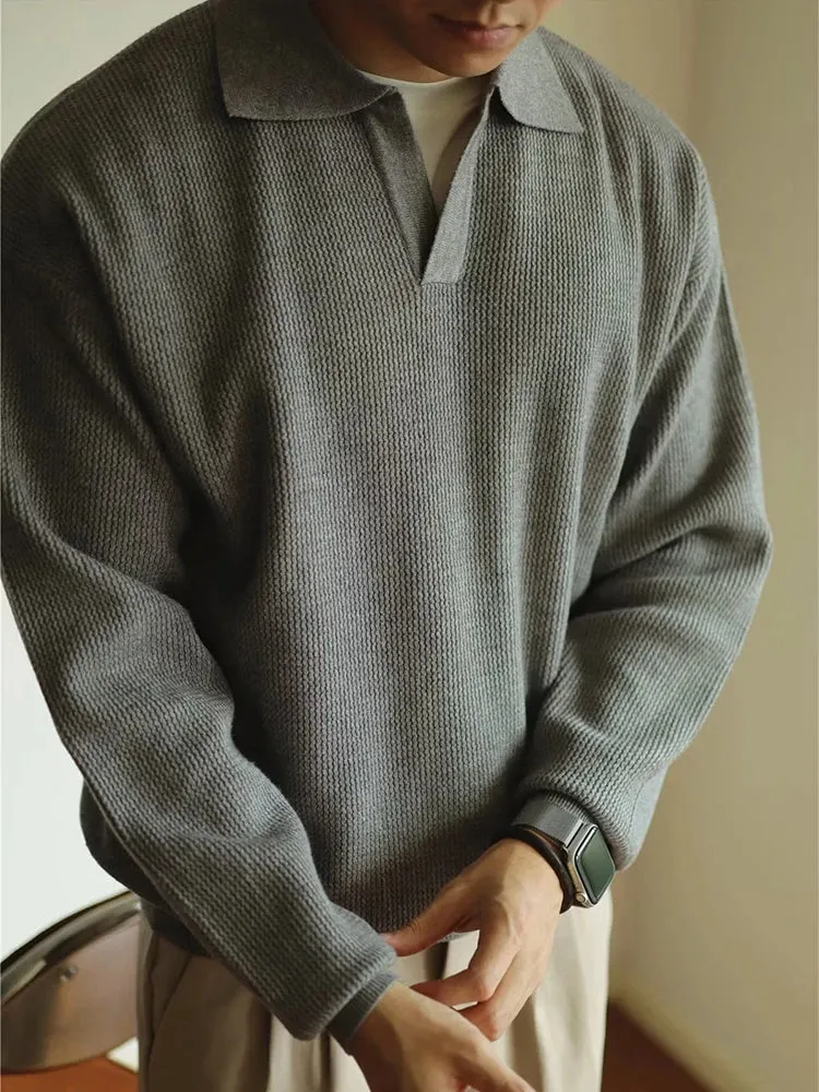 Polo turn-down collar sweater