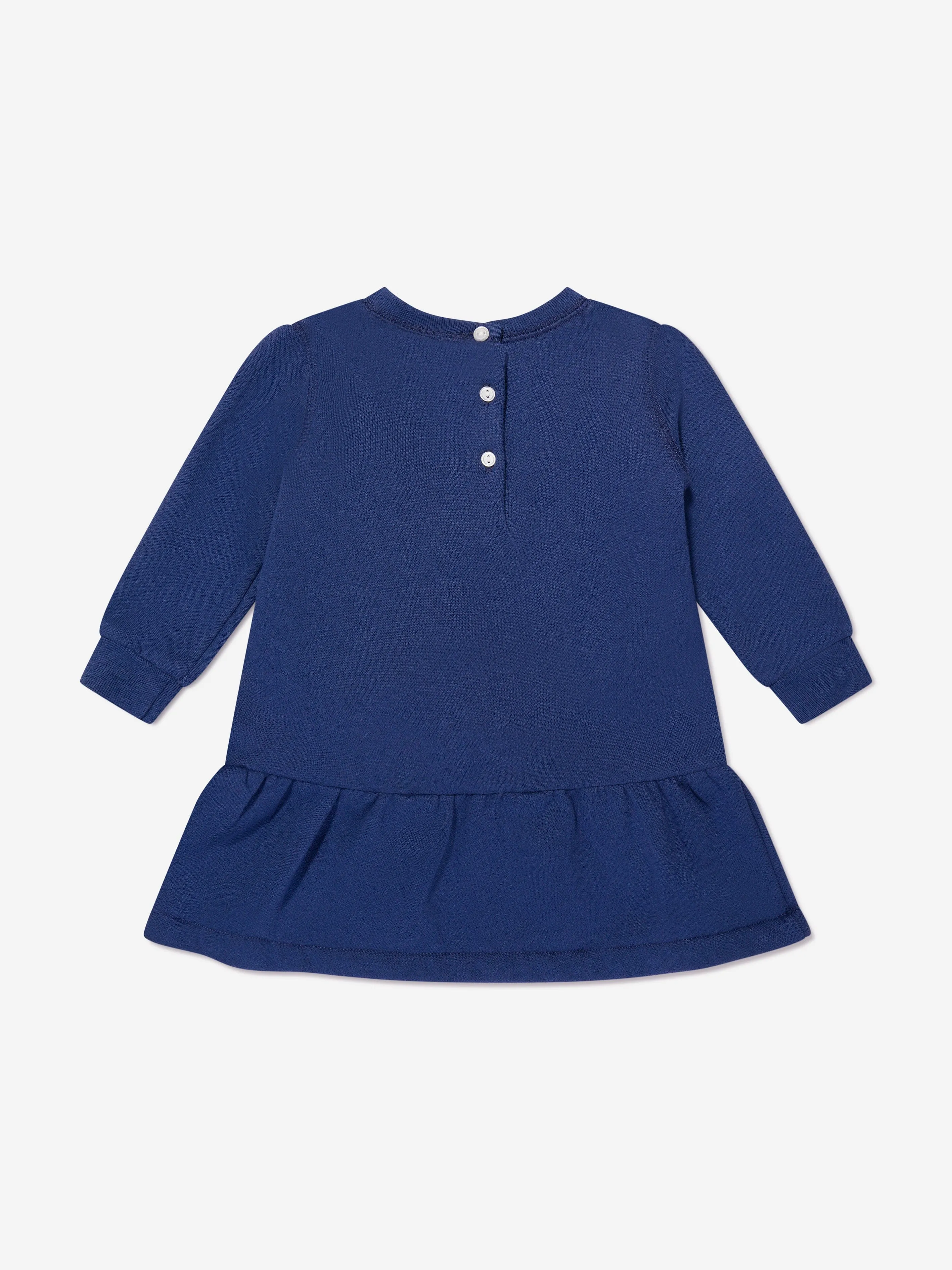 Ralph Lauren Baby Girls Polo Sweater Dress in Navy