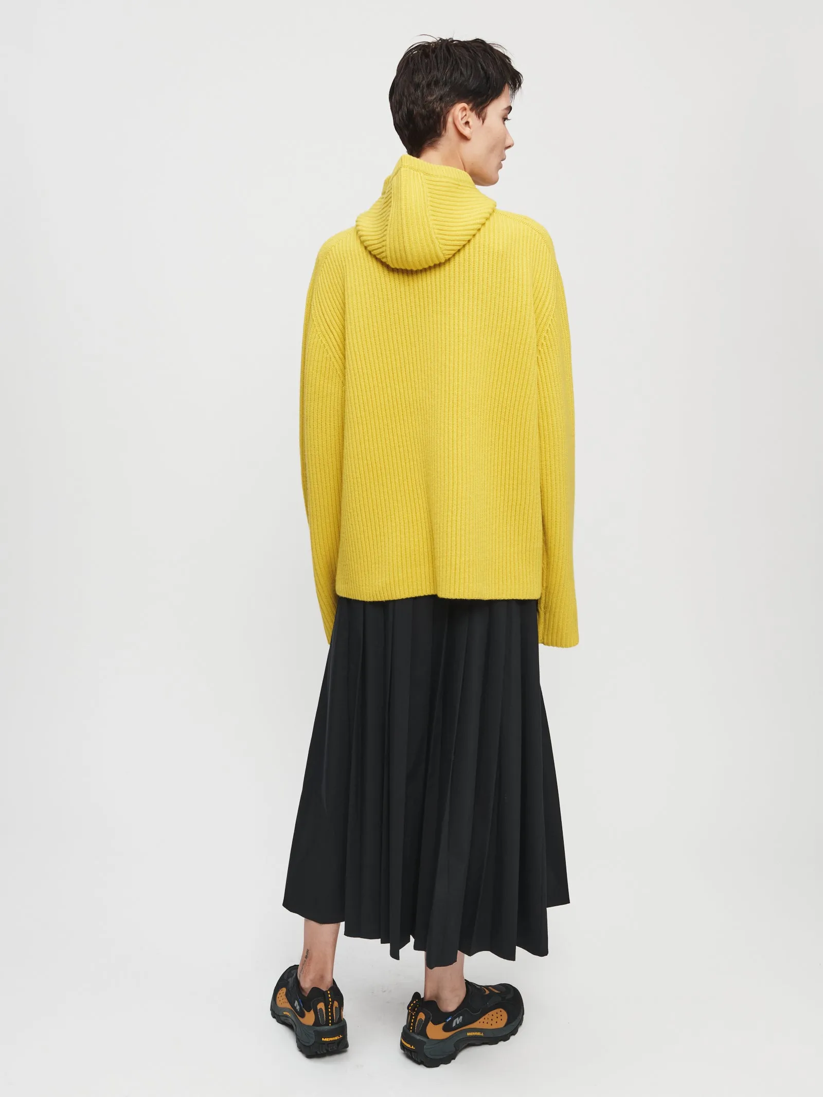 Snood Rib Sweater in Yellow