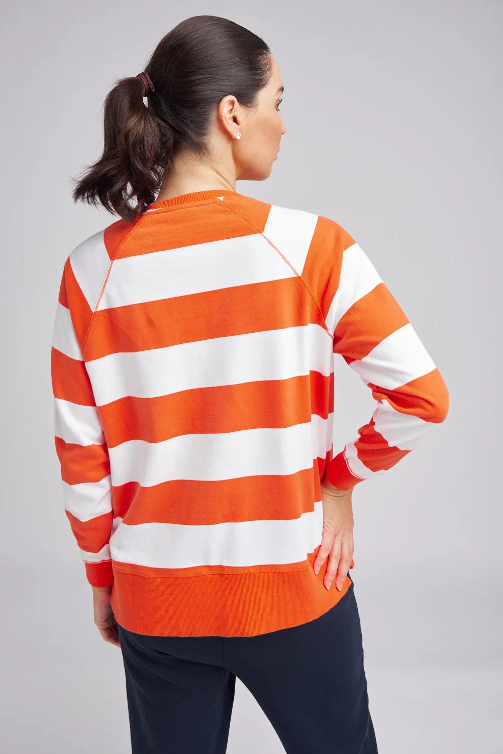 Stripe Sweater Flame/White