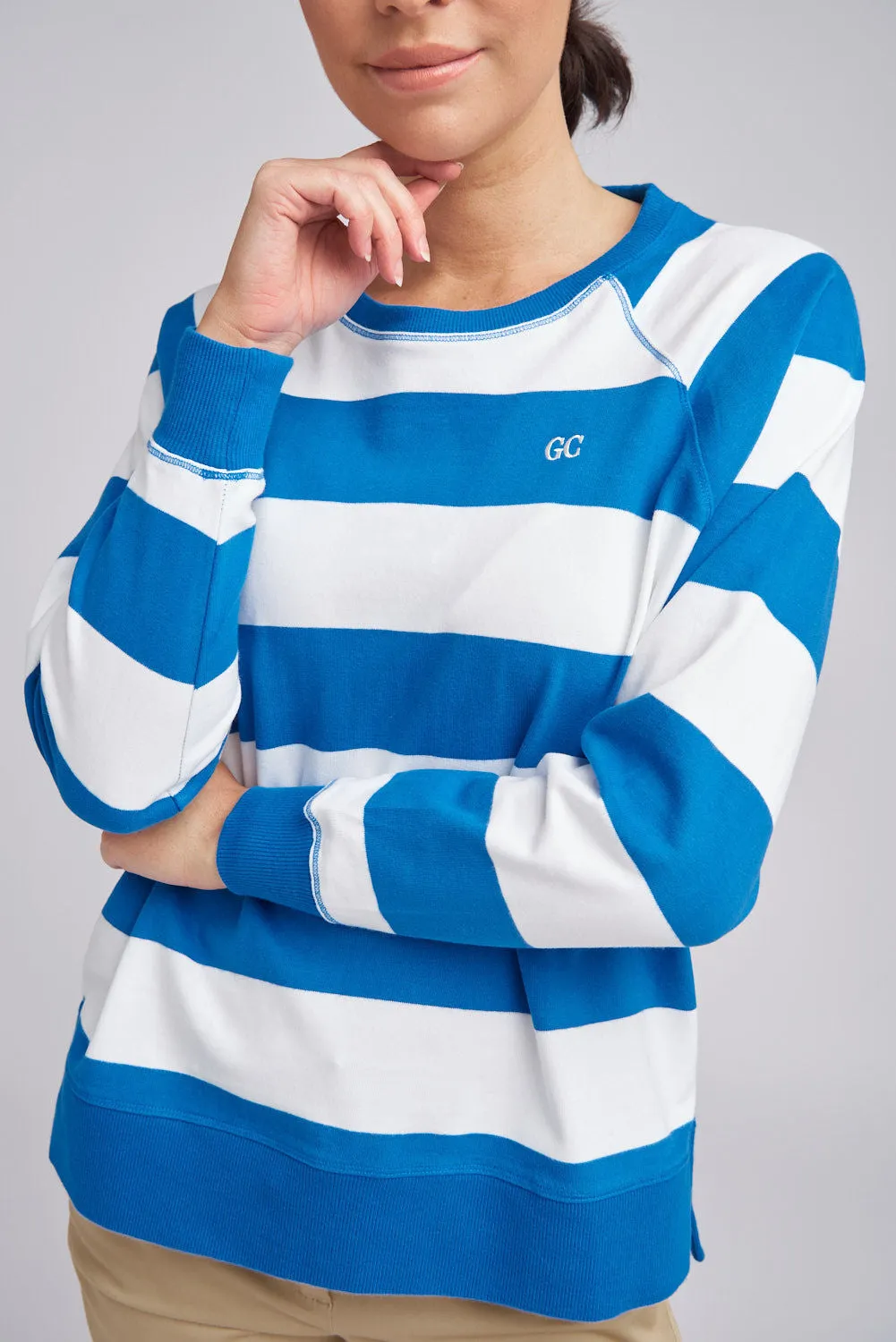 Stripe Sweater Opal/White