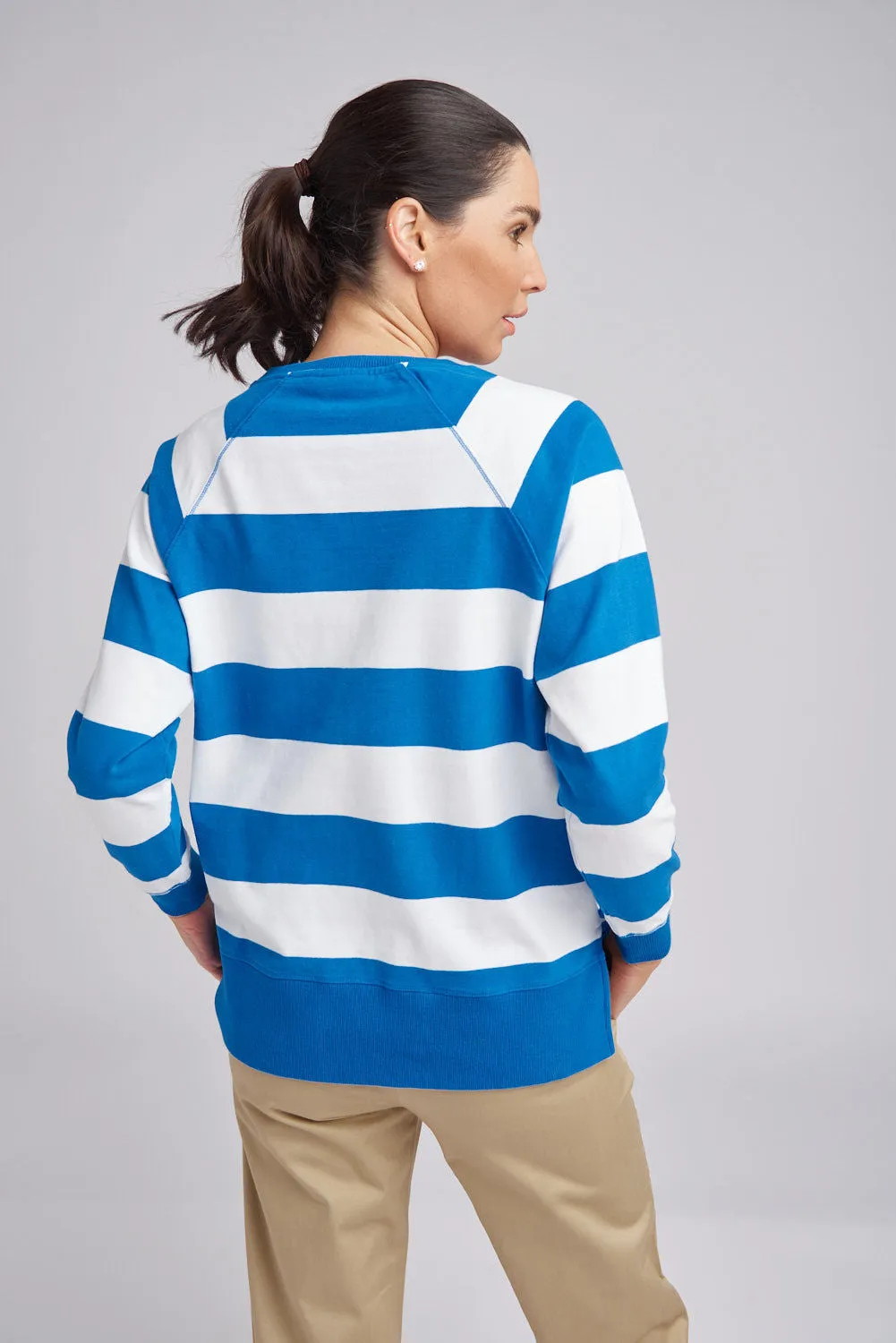 Stripe Sweater Opal/White