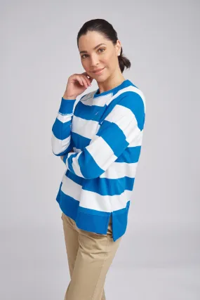 Stripe Sweater Opal/White