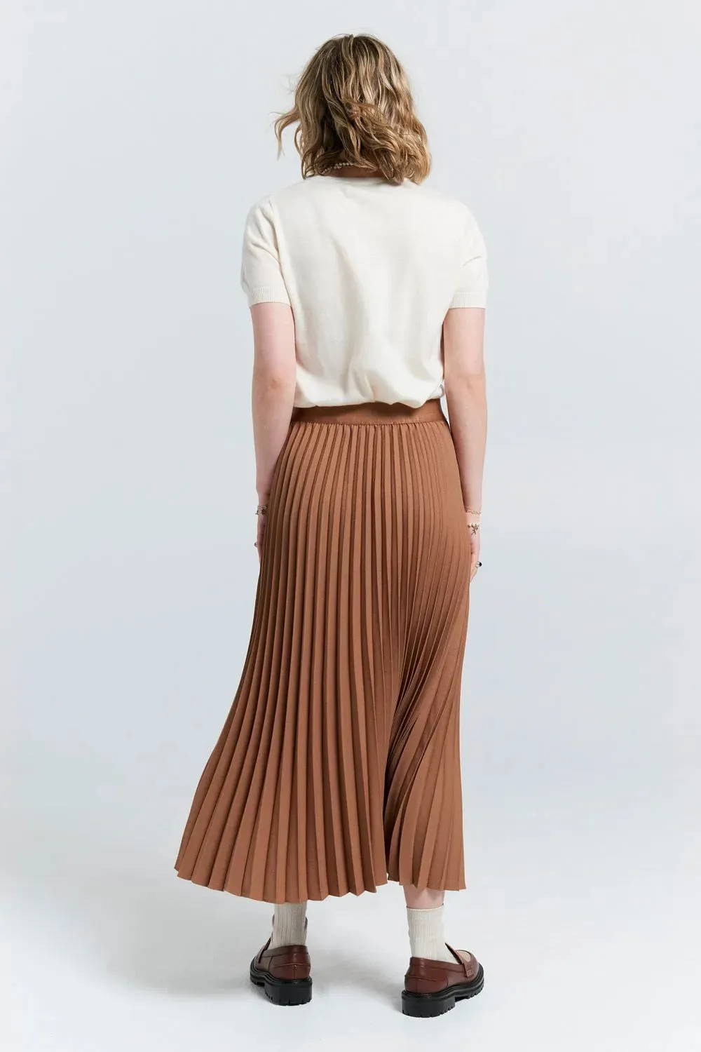 Sunray Pleated Skirt | Coffee