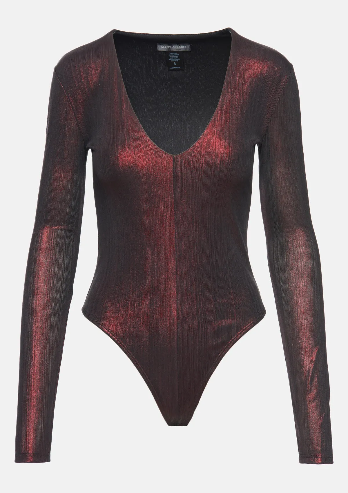 Tall Long Sleeve Plunge Bodysuit