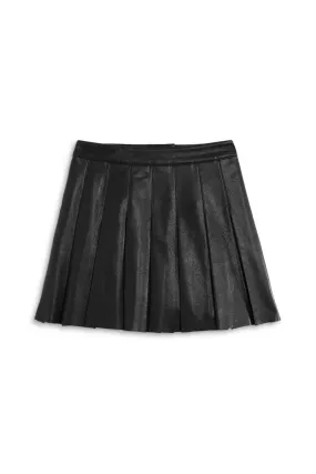 TWEEN EDDIE PLEATED VEGAN LEATHER SKIRT - FINAL SALE