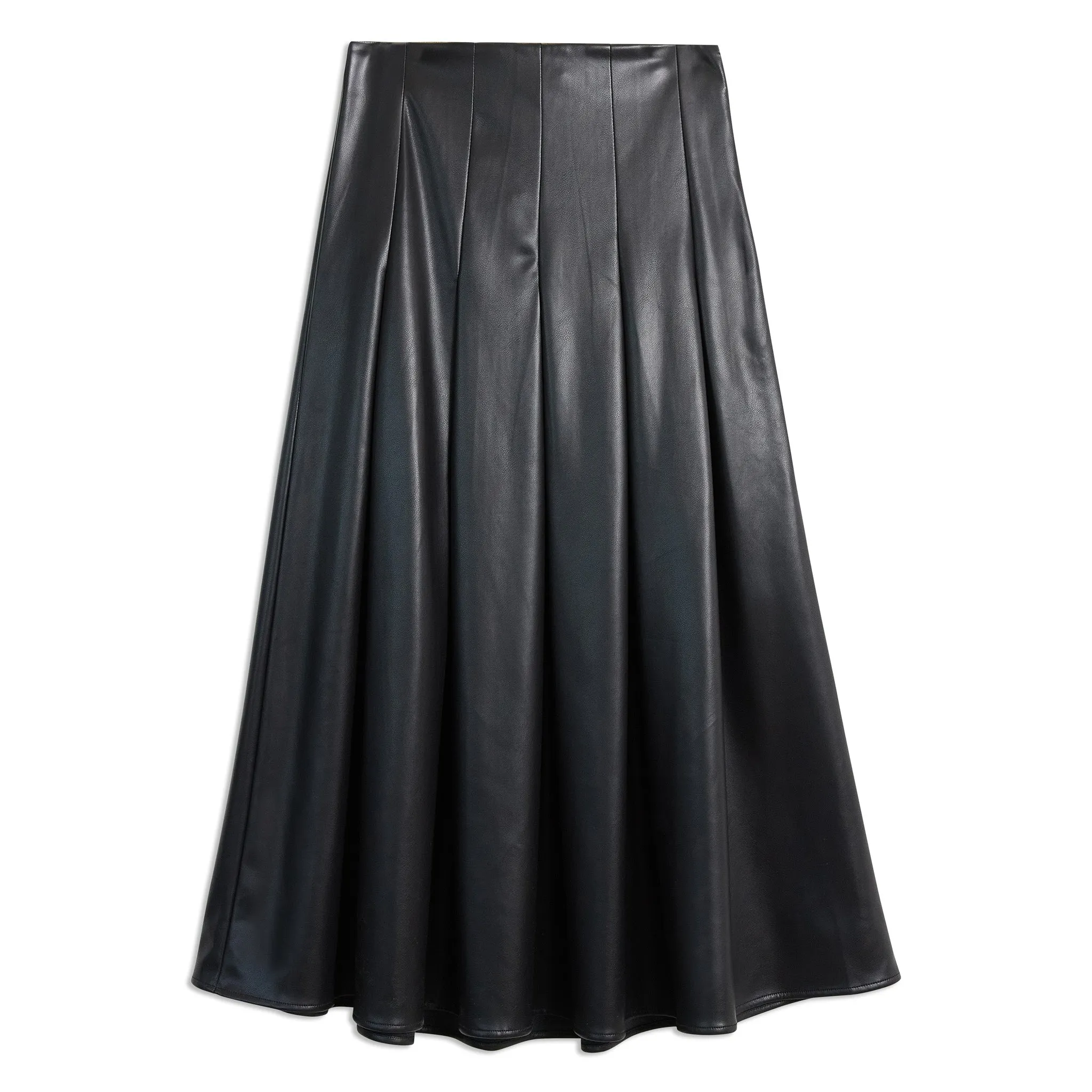 Vegan Leather Midi Skirt by Albaray