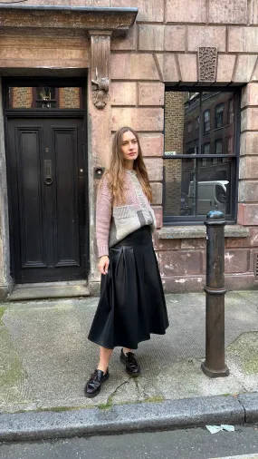 Vegan Leather Midi Skirt by Albaray