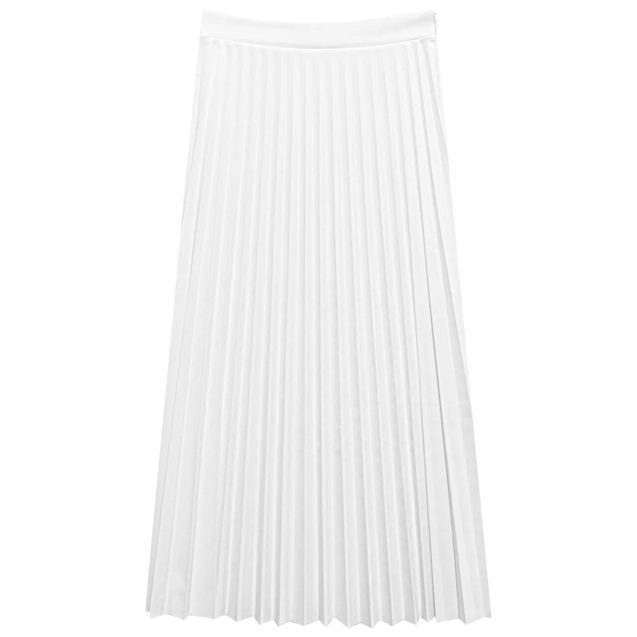 VEGAN LEATHER PLEATED FLARE SKIRT