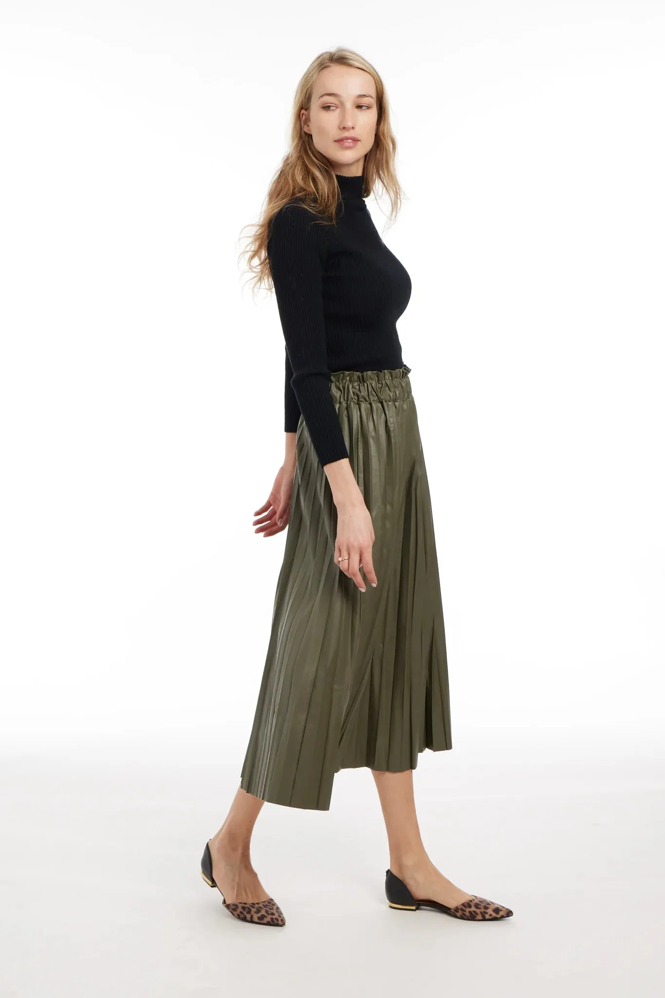 Vegan Pleated Skirt