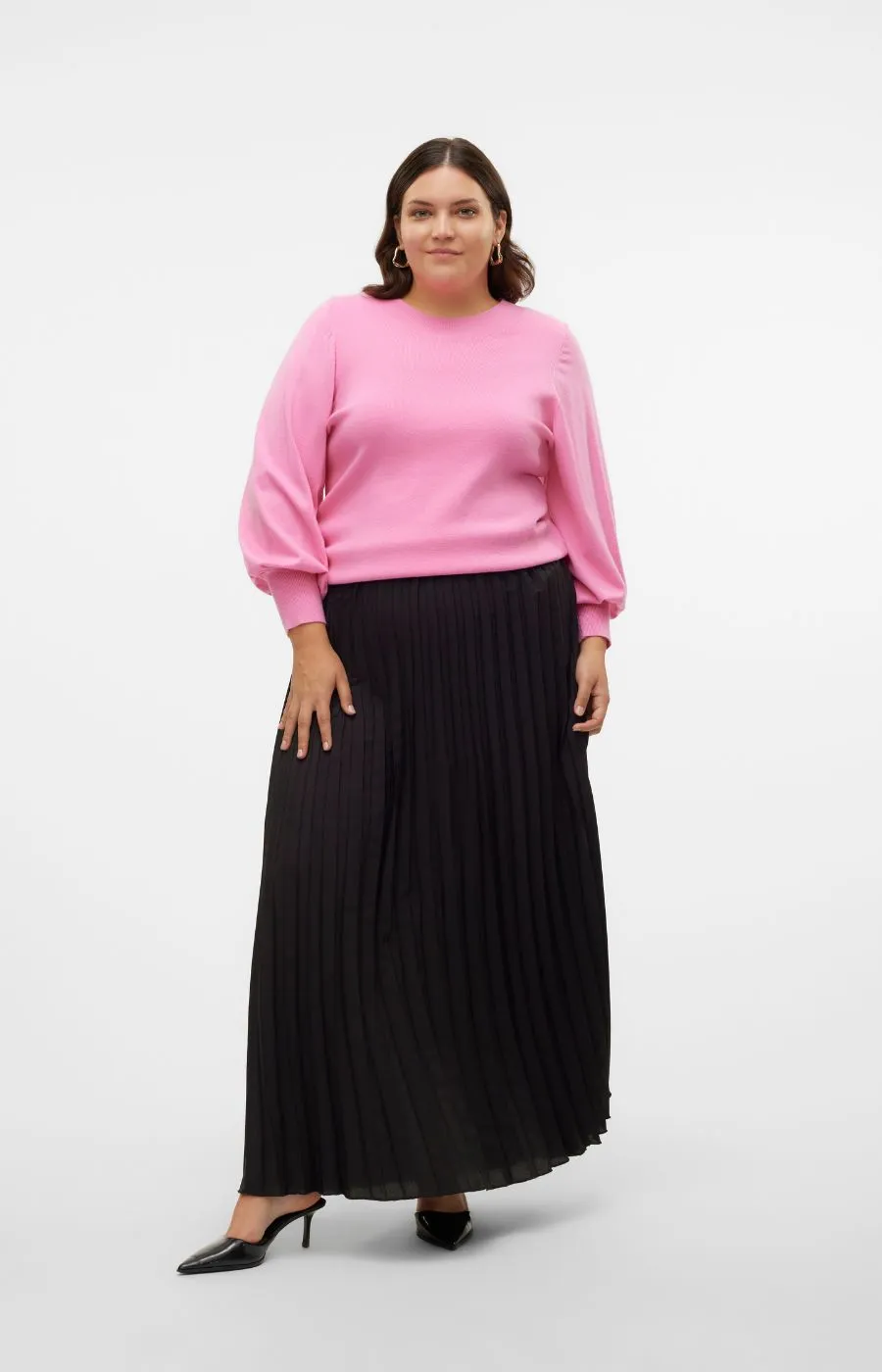 Vero Moda Curve Soma Long Pleated Skirt