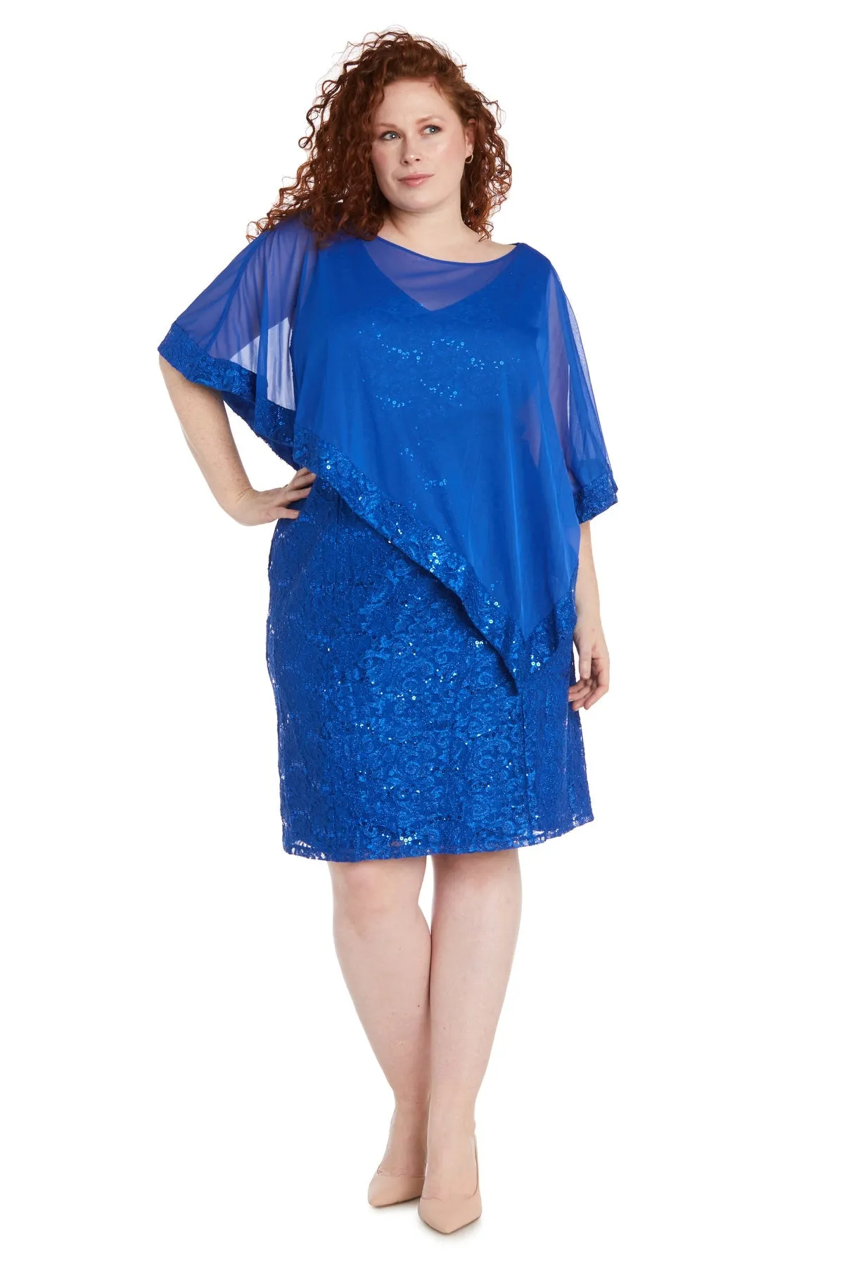 Women Plus Size Unique Asymmetrical Lace Poncho Dress