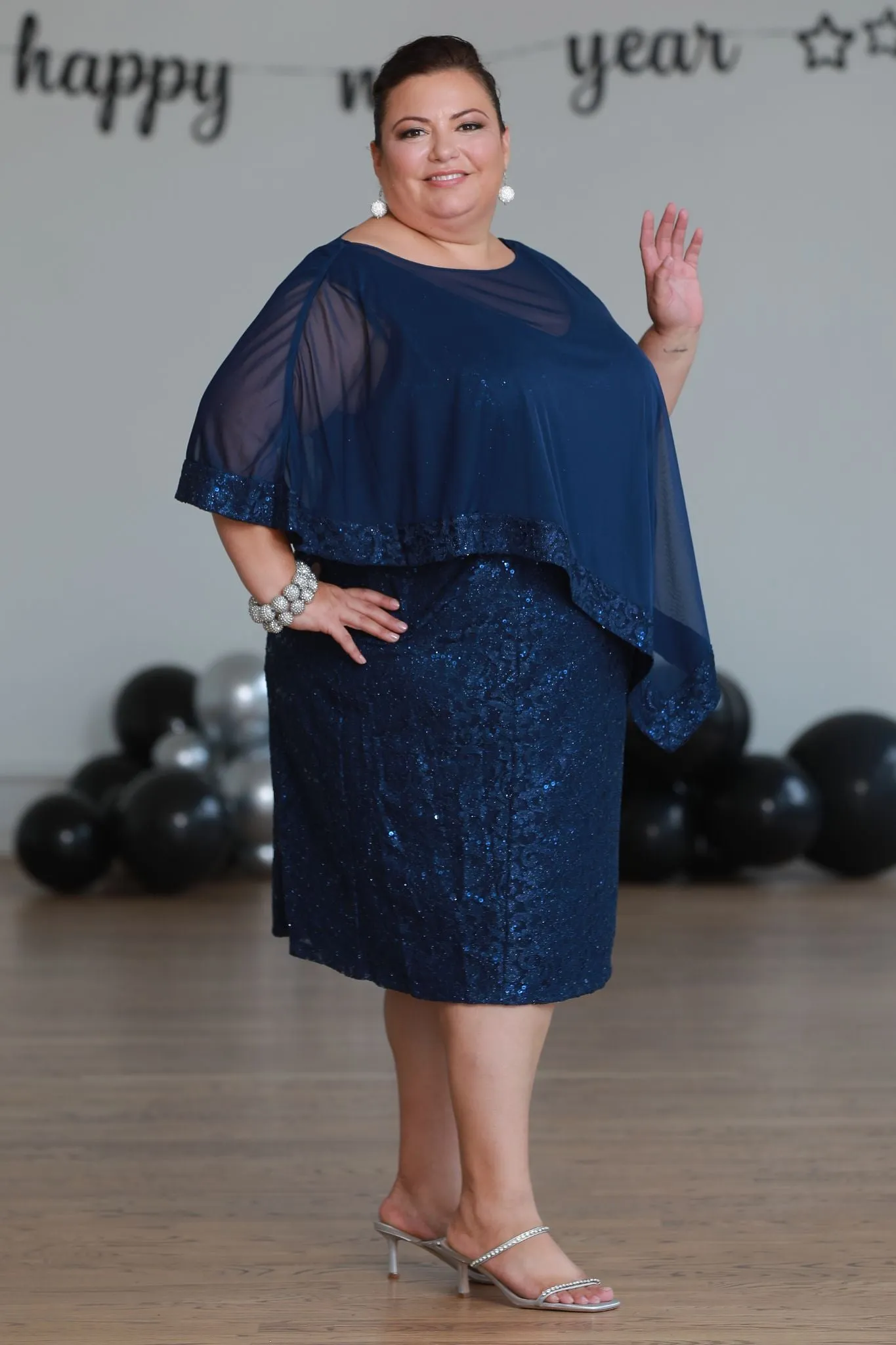 Women Plus Size Unique Asymmetrical Lace Poncho Dress