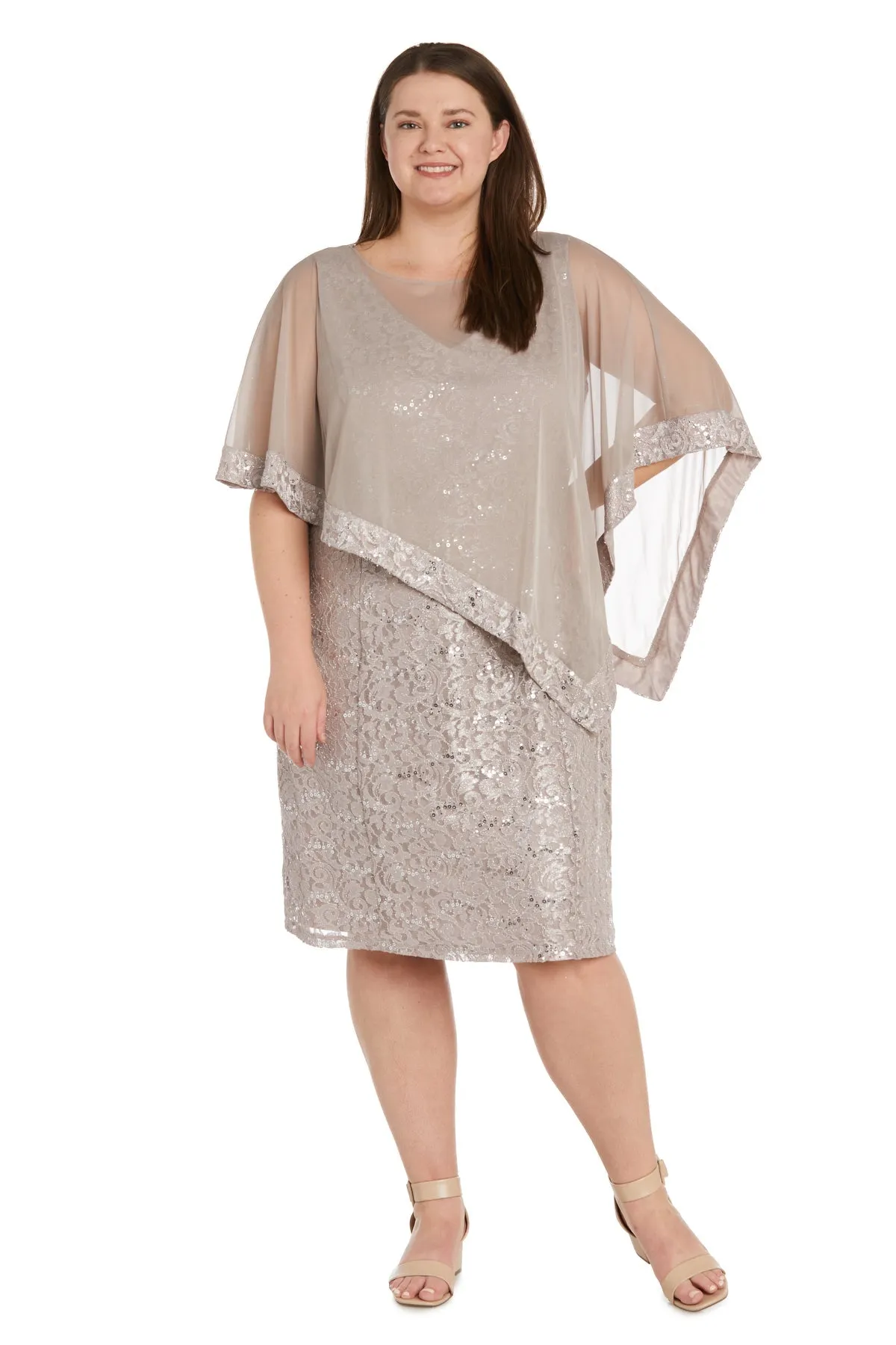 Women Plus Size Unique Asymmetrical Lace Poncho Dress